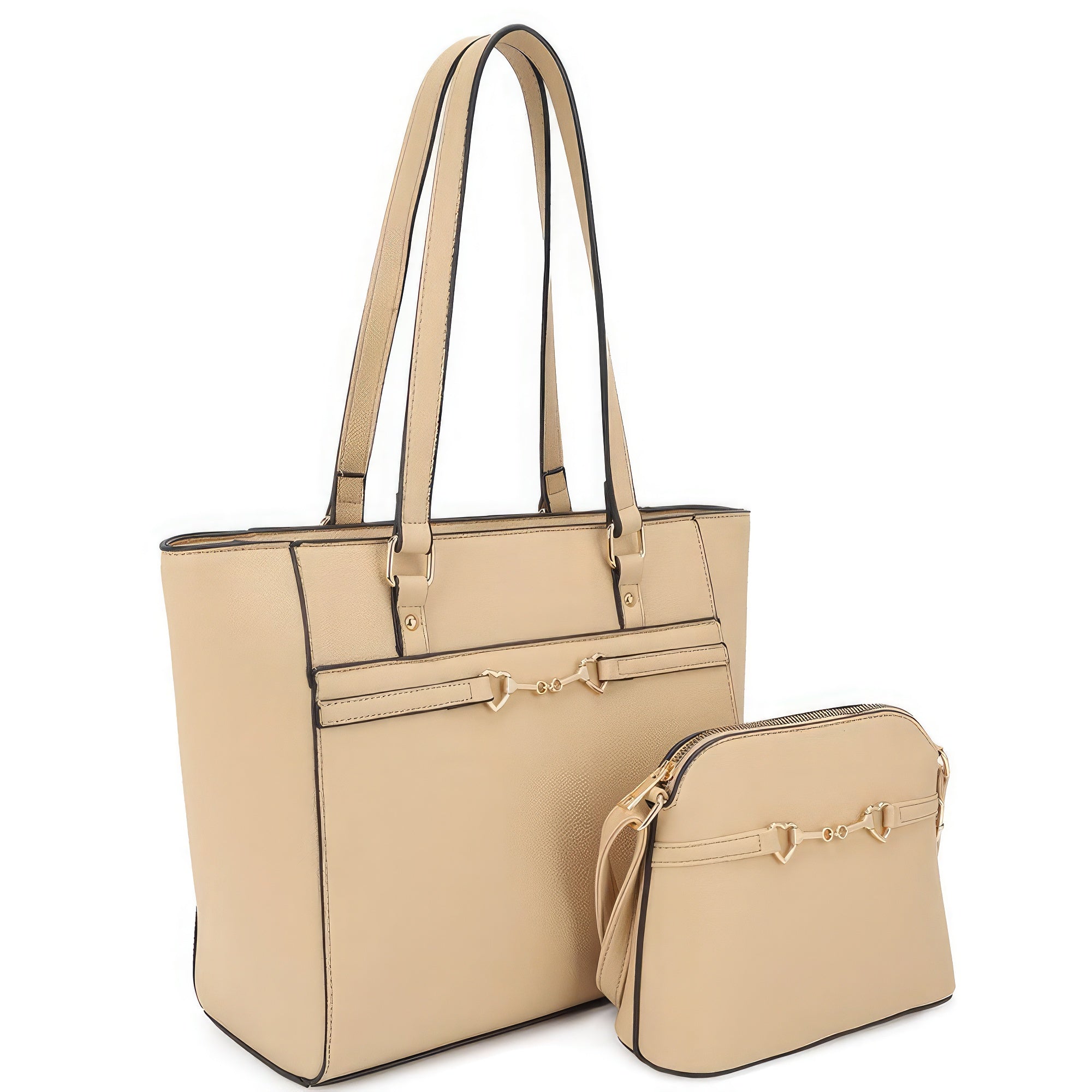 2in1 Smooth Matching Shoulder Tote Bag With Crossbody Set - Flip Flop Dynasty