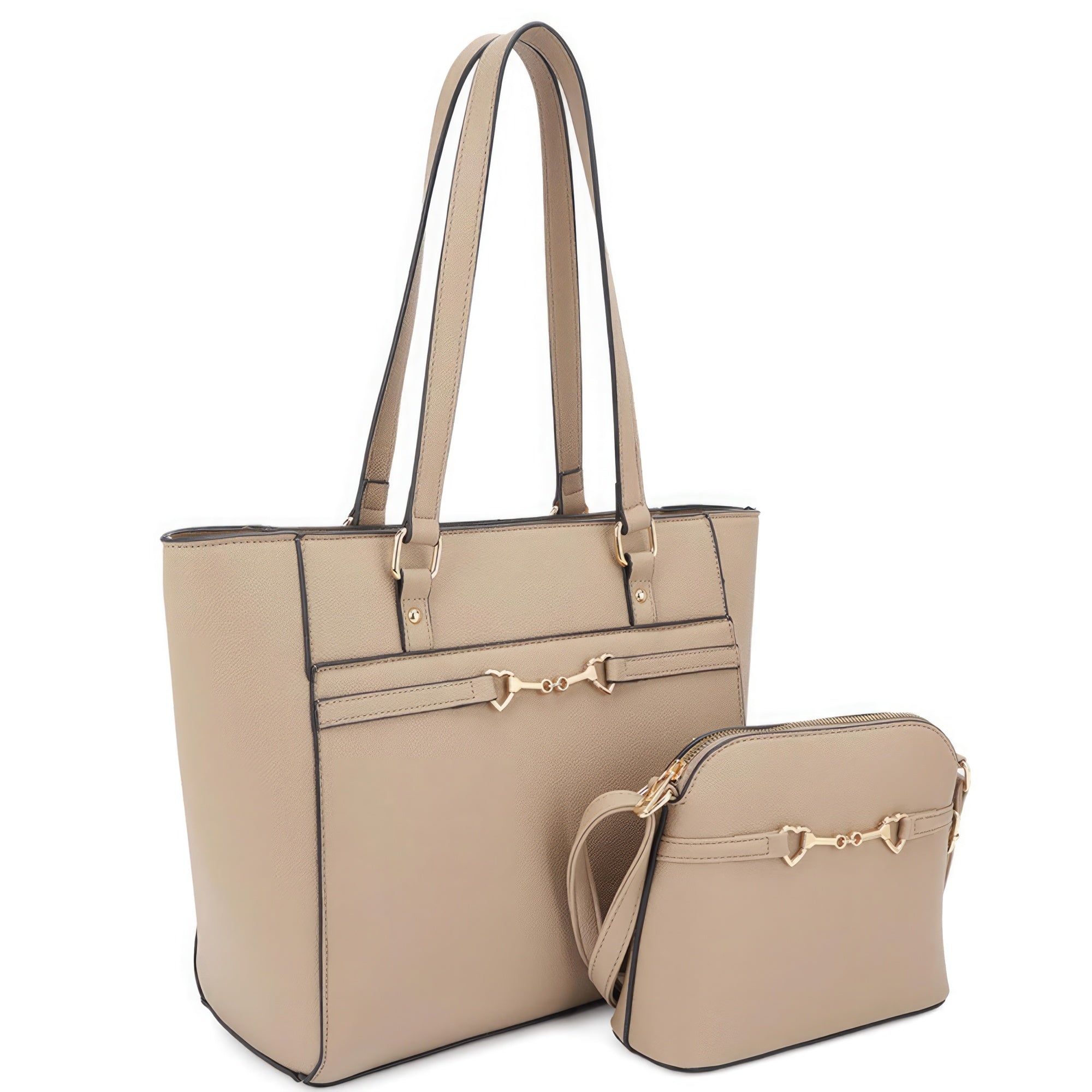 2in1 Smooth Matching Shoulder Tote Bag With Crossbody Set - Flip Flop Dynasty
