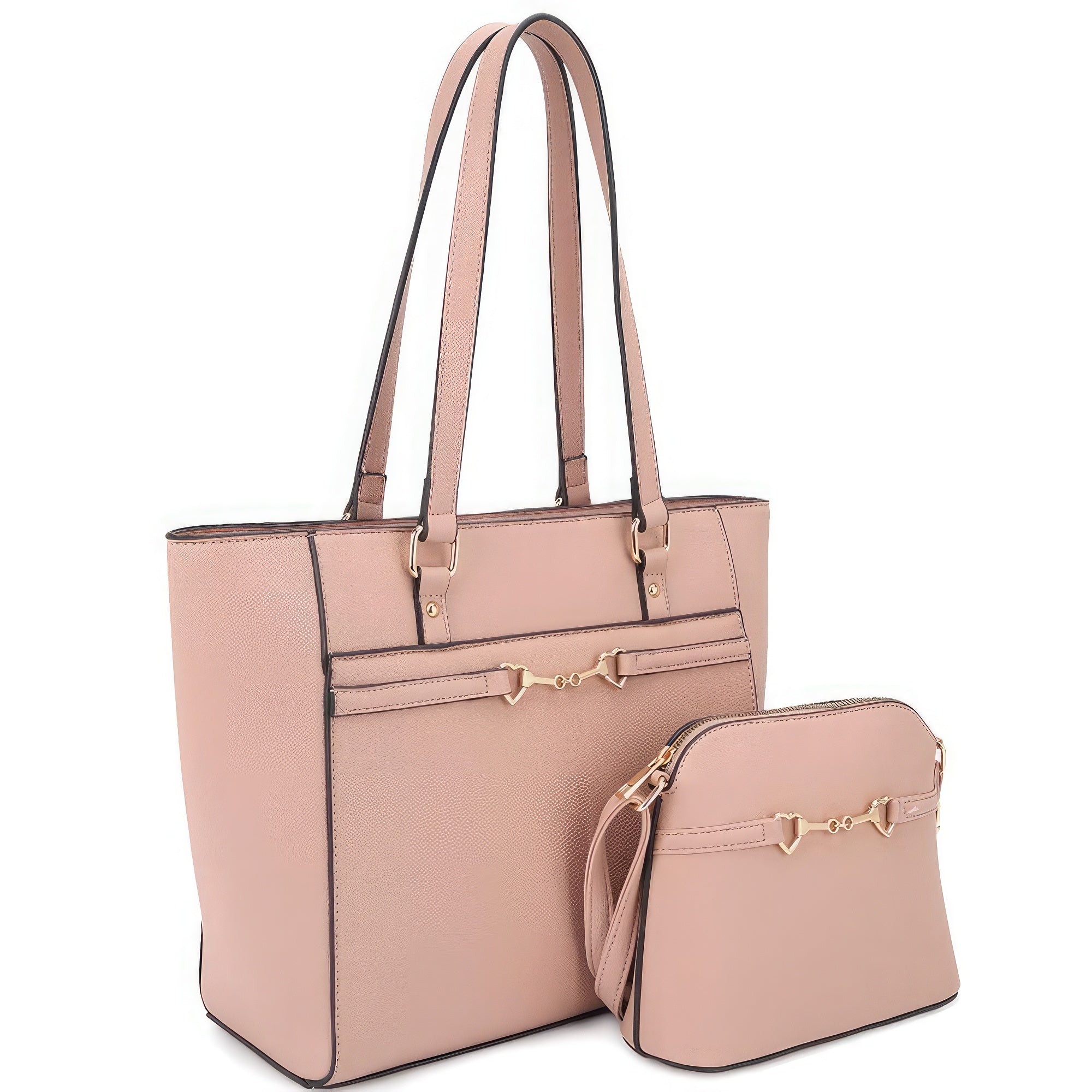 2in1 Smooth Matching Shoulder Tote Bag With Crossbody Set - Flip Flop Dynasty
