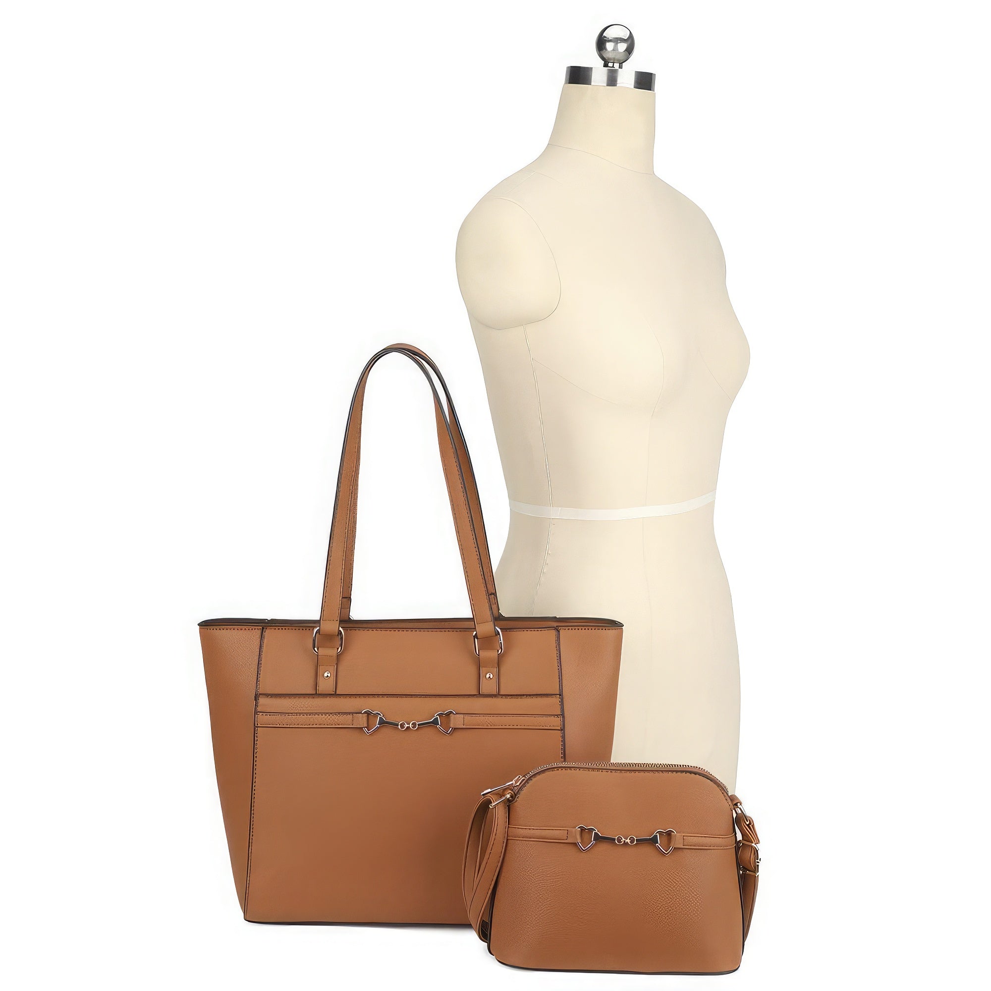 2in1 Smooth Matching Shoulder Tote Bag With Crossbody Set - Flip Flop Dynasty