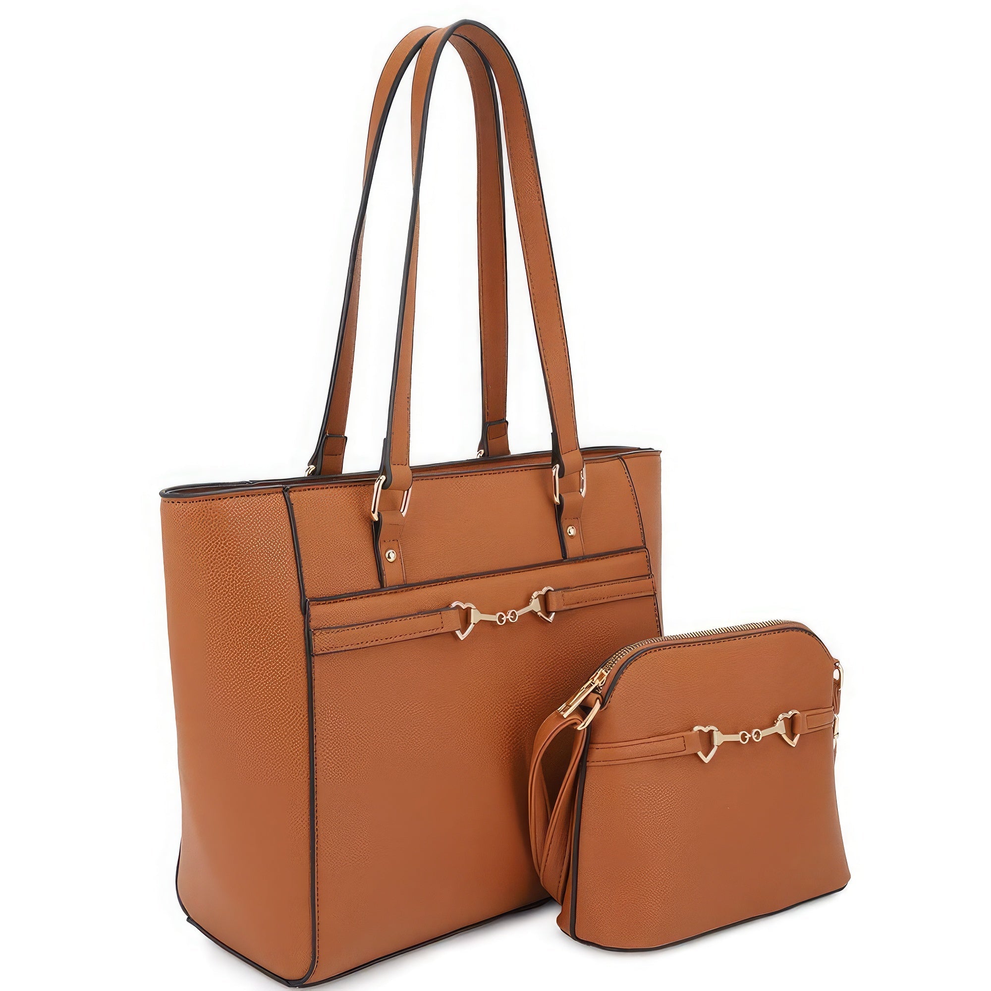 2in1 Smooth Matching Shoulder Tote Bag With Crossbody Set - Flip Flop Dynasty