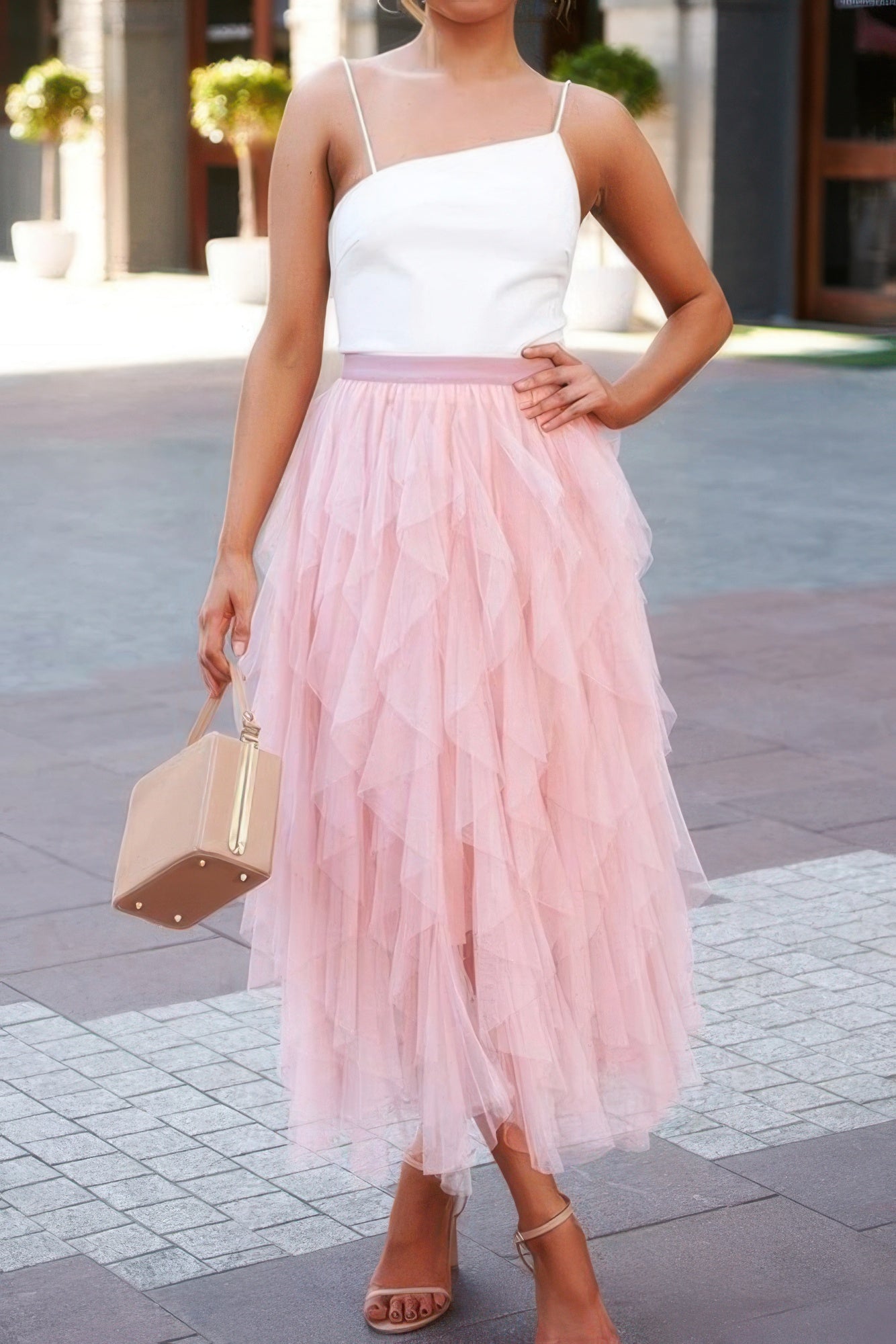 A Line Long Tulle Tiered Skirts - Flip Flop Dynasty