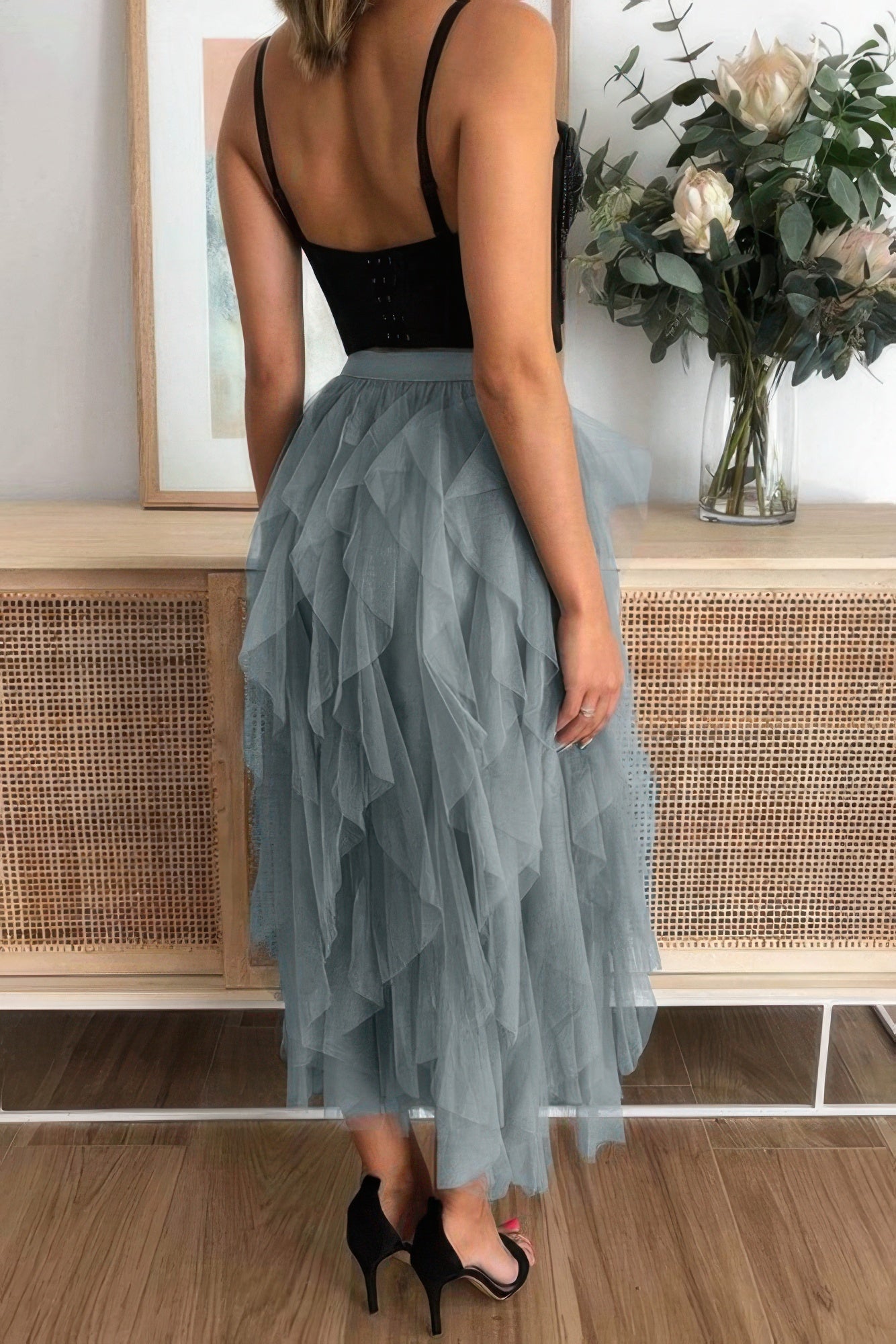 A Line Long Tulle Tiered Skirts - Flip Flop Dynasty