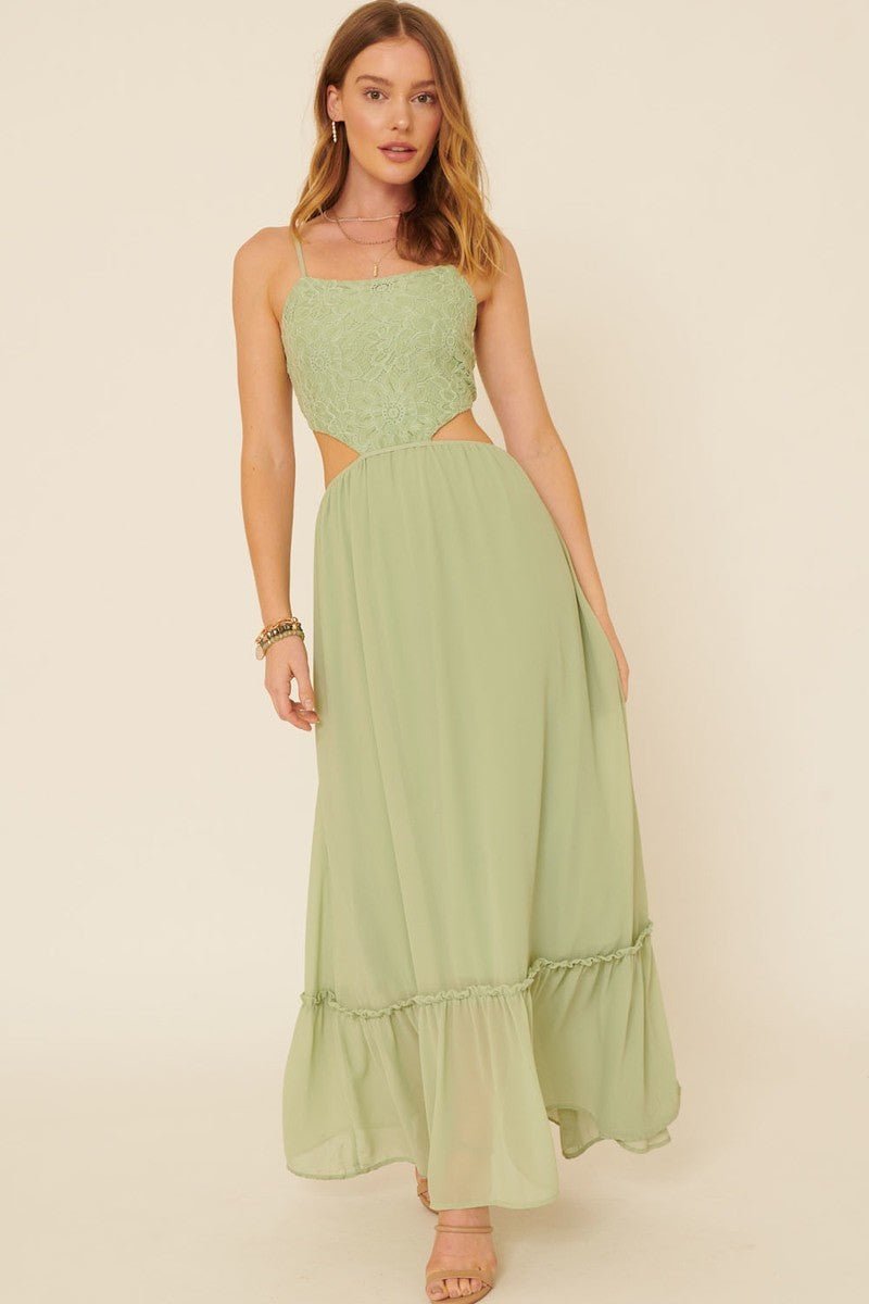 A Sheer, Chiffon Floral Lace Maxi Dress - Flip Flop Dynasty