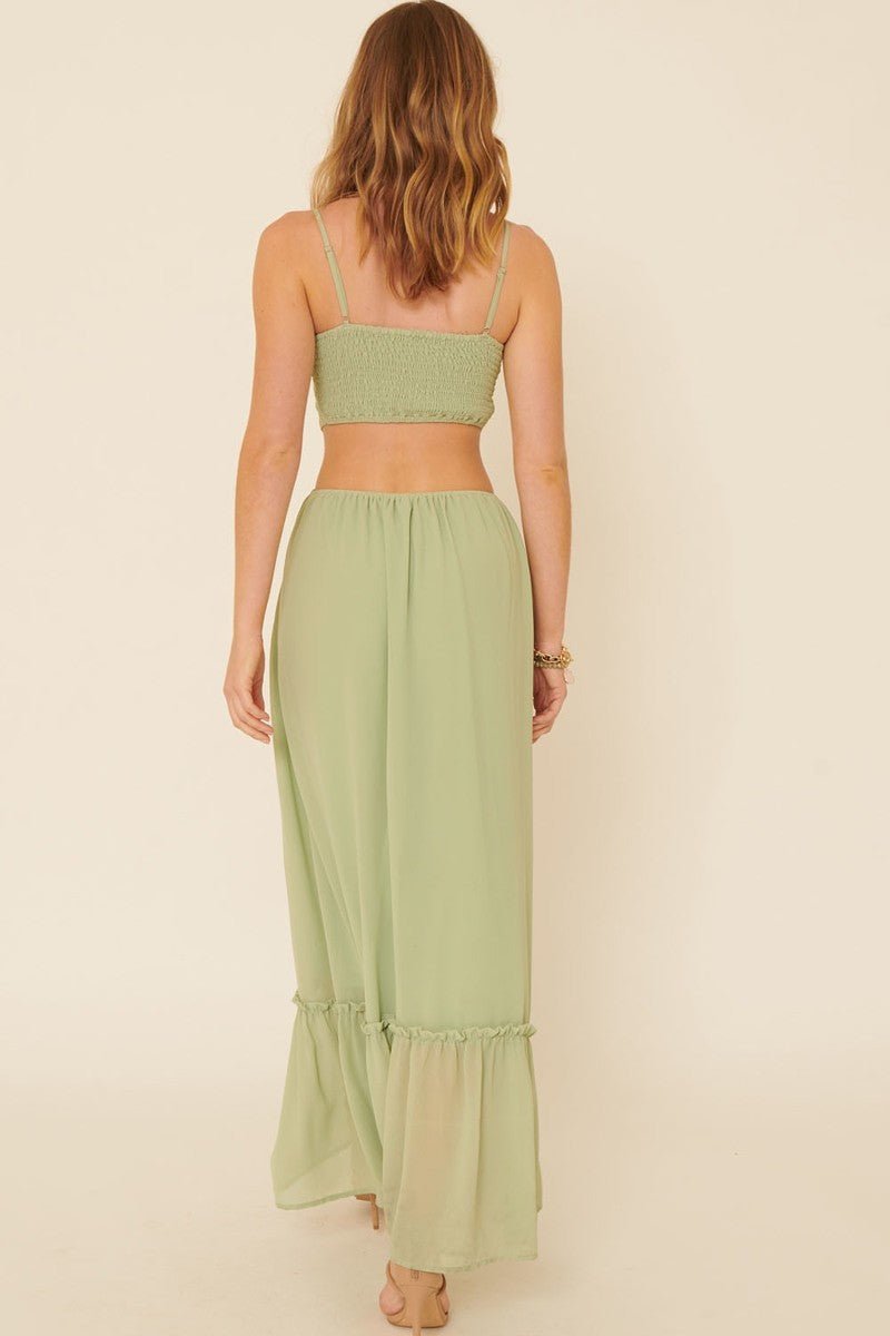 A Sheer, Chiffon Floral Lace Maxi Dress - Flip Flop Dynasty
