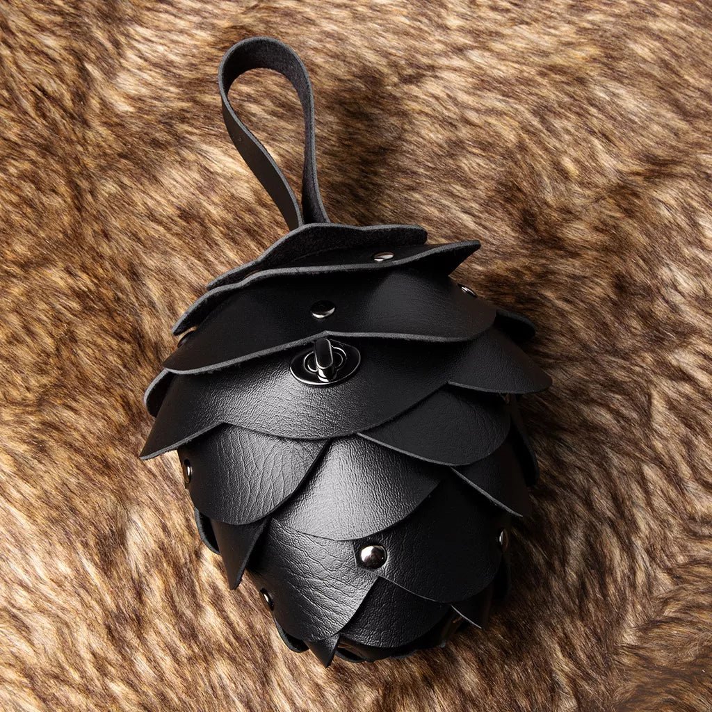 Acorn - Shaped Leather Petal Decor Pouch Bag - Flip Flop Dynasty
