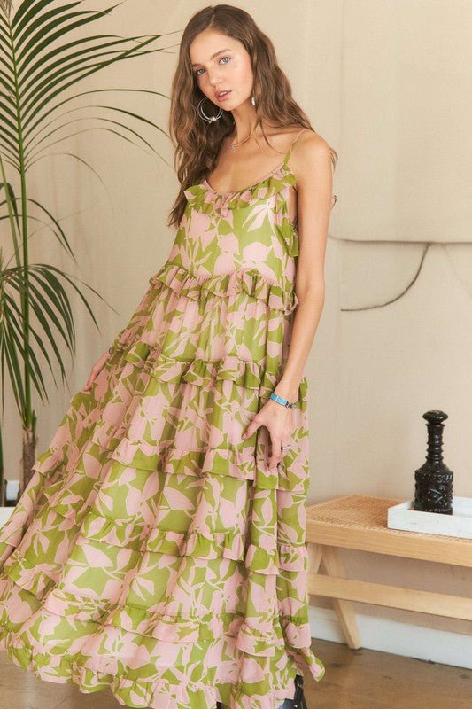 ADORA Ruffled Tiered Scoop Neck Cami Dress - Flip Flop Dynasty