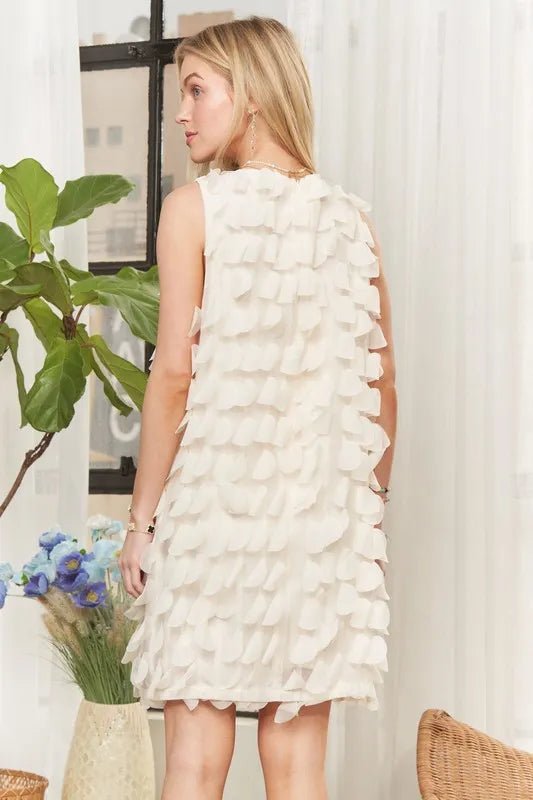 ADORA Sleeveless Shift 3D Petal Dress - Flip Flop Dynasty