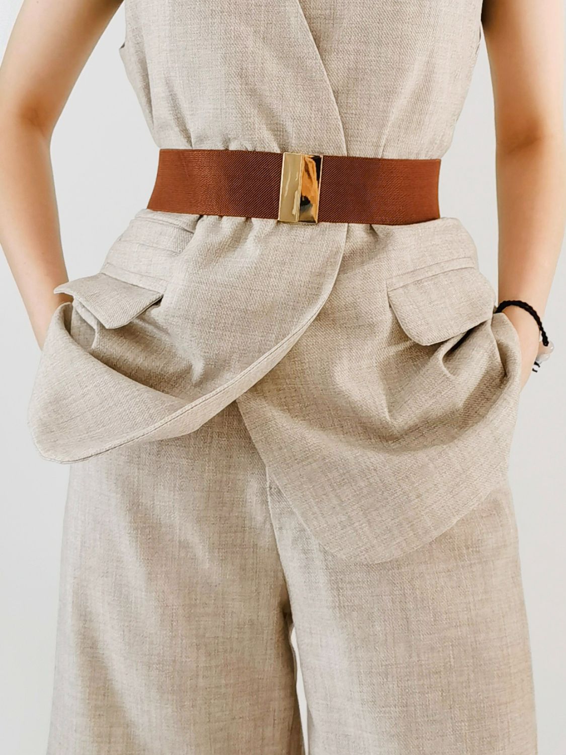 Alloy Buckle Elastic Belt - Flip Flop Dynasty