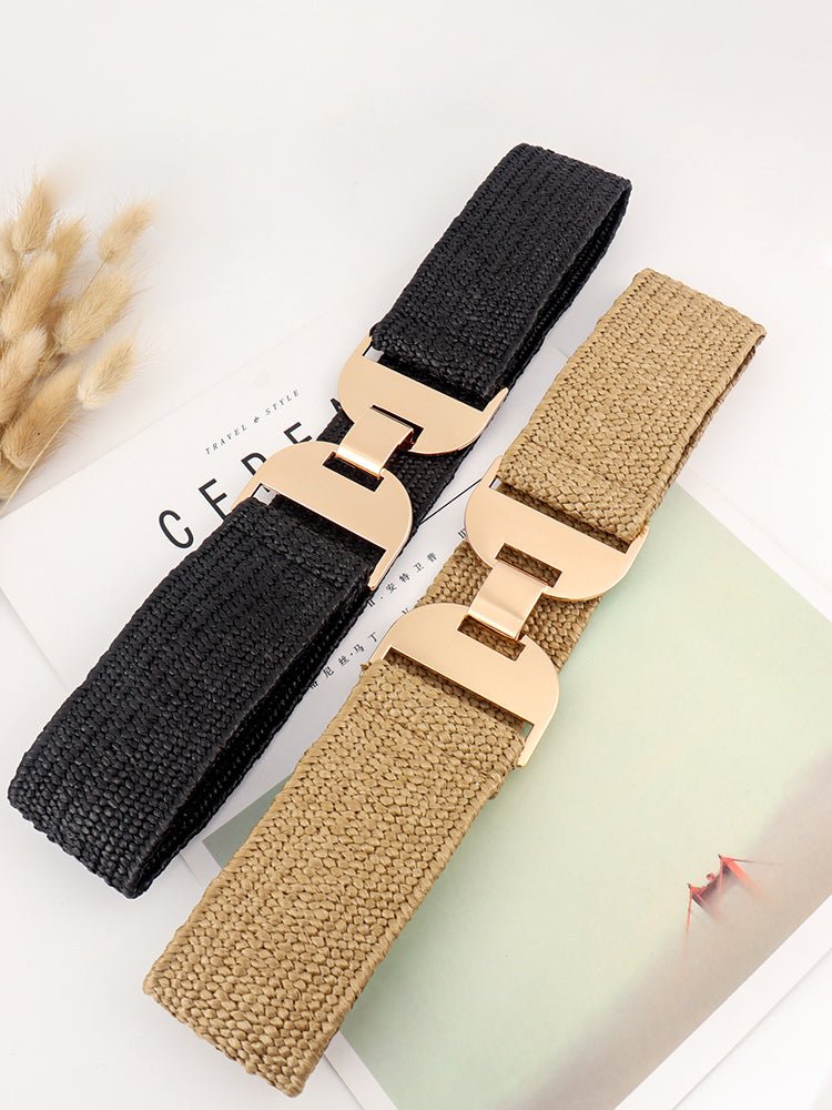 Alloy Buckle Elastic Belt - Flip Flop Dynasty