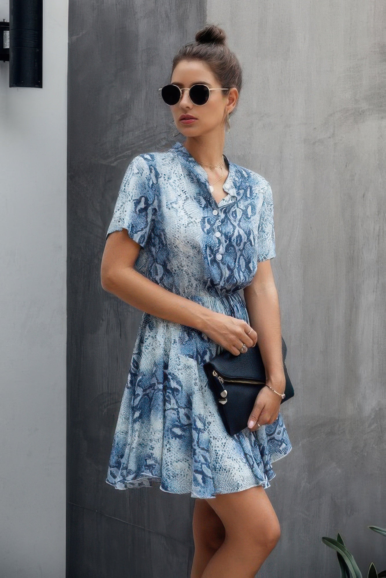 Animal Drawstring Waist Shirt Dress - Flip Flop Dynasty
