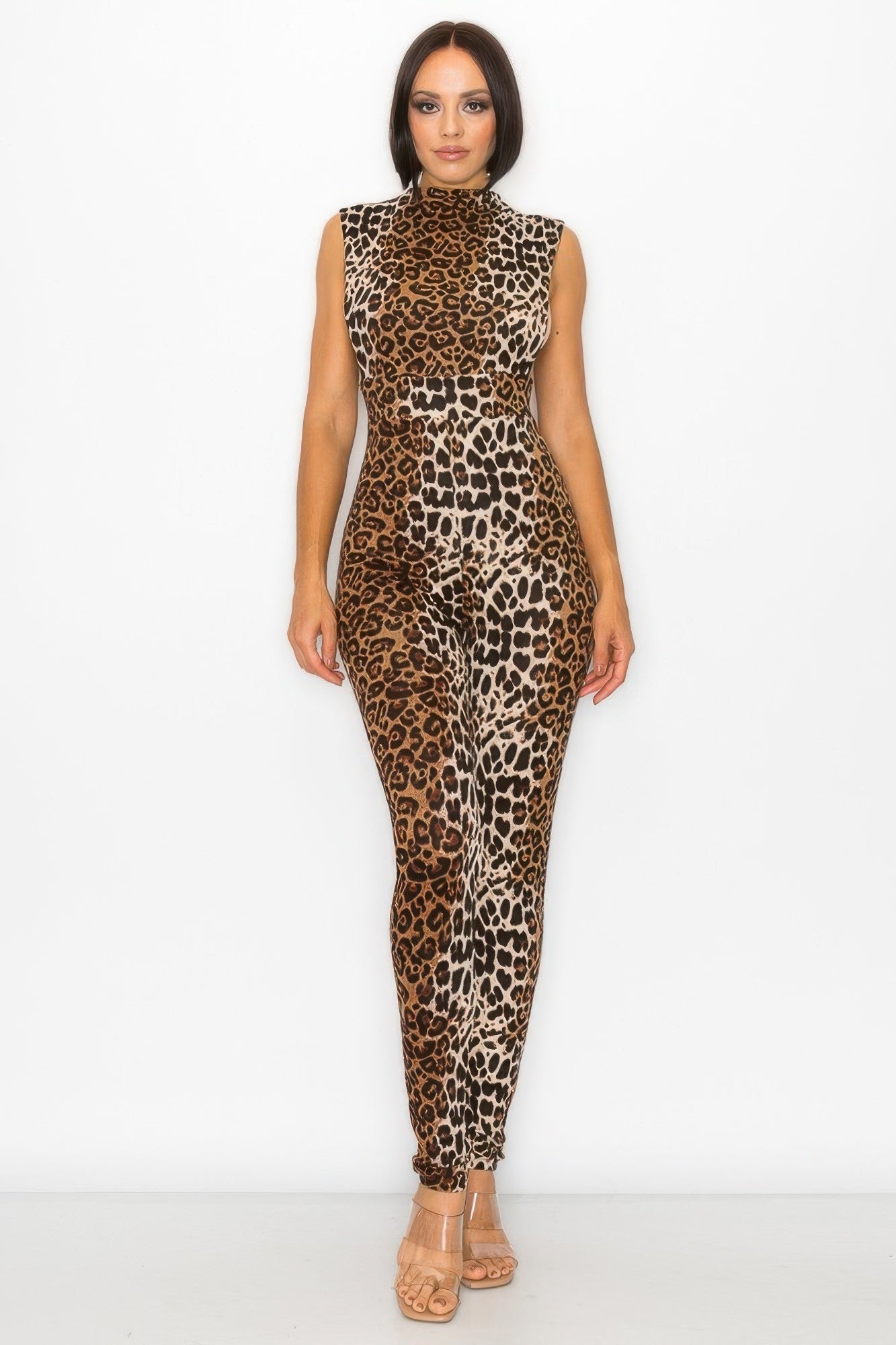 Animal Open Side Detail Skinny Jumpsuit - Flip Flop Dynasty