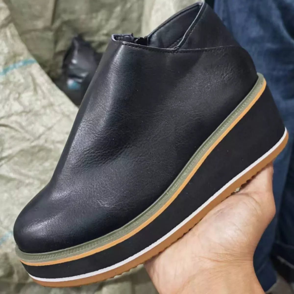 Ankle Wedge Boots with Zipper - Flip Flop Dynasty