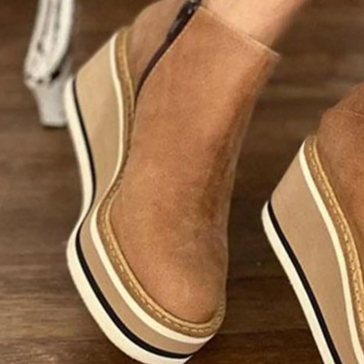 Ankle Wedge Boots with Zipper - Flip Flop Dynasty