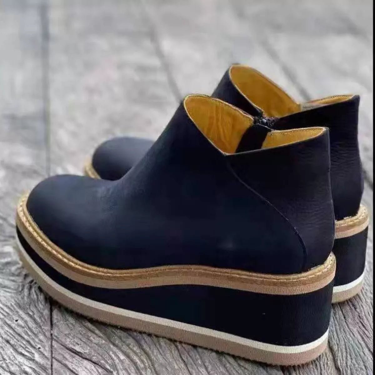 Ankle Wedge Boots with Zipper - Flip Flop Dynasty