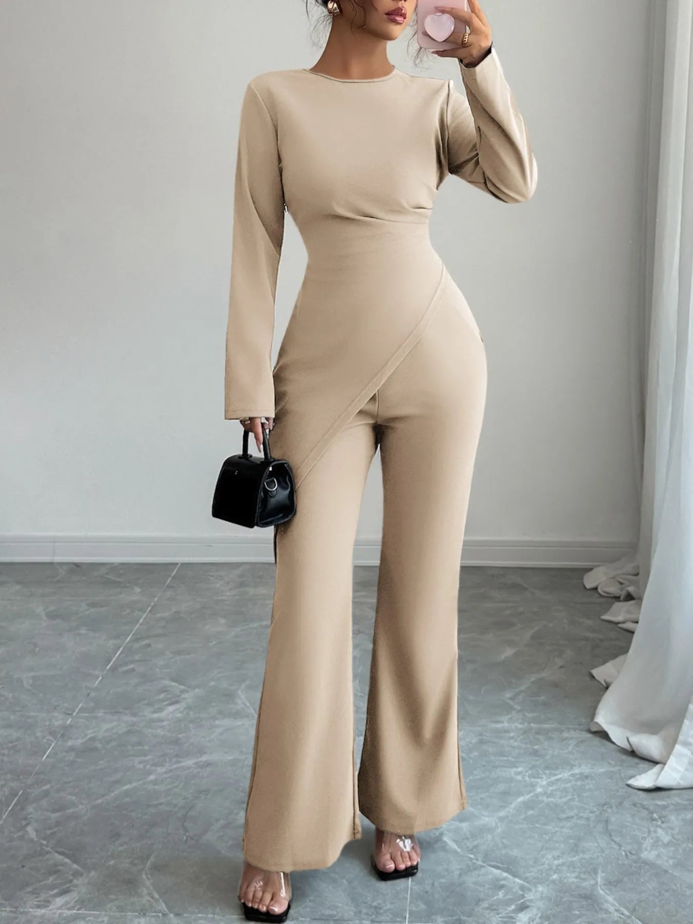 Asymmetric Long Sleeve Top and Pants Set - Flip Flop Dynasty
