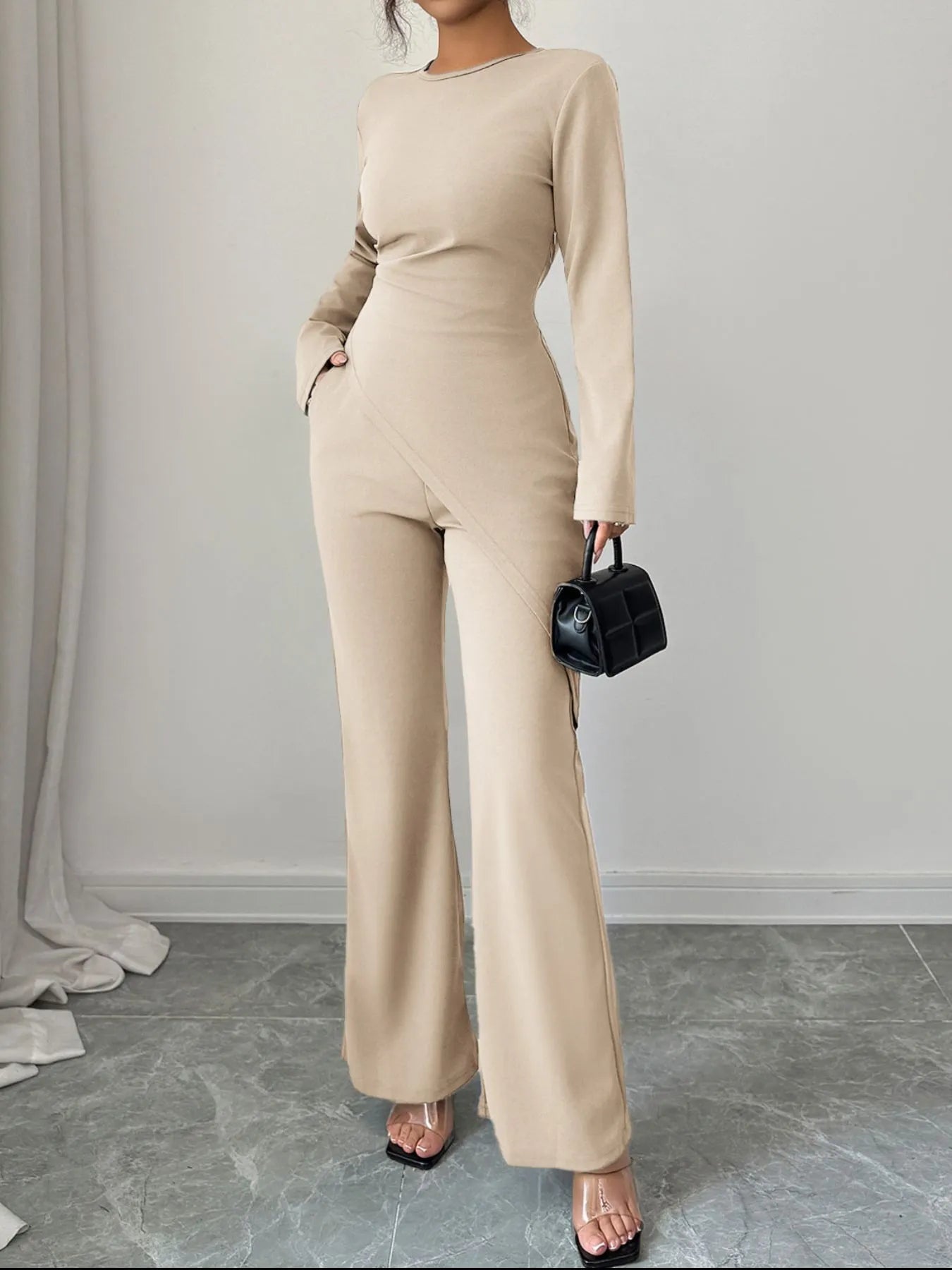 Asymmetric Long Sleeve Top and Pants Set - Flip Flop Dynasty