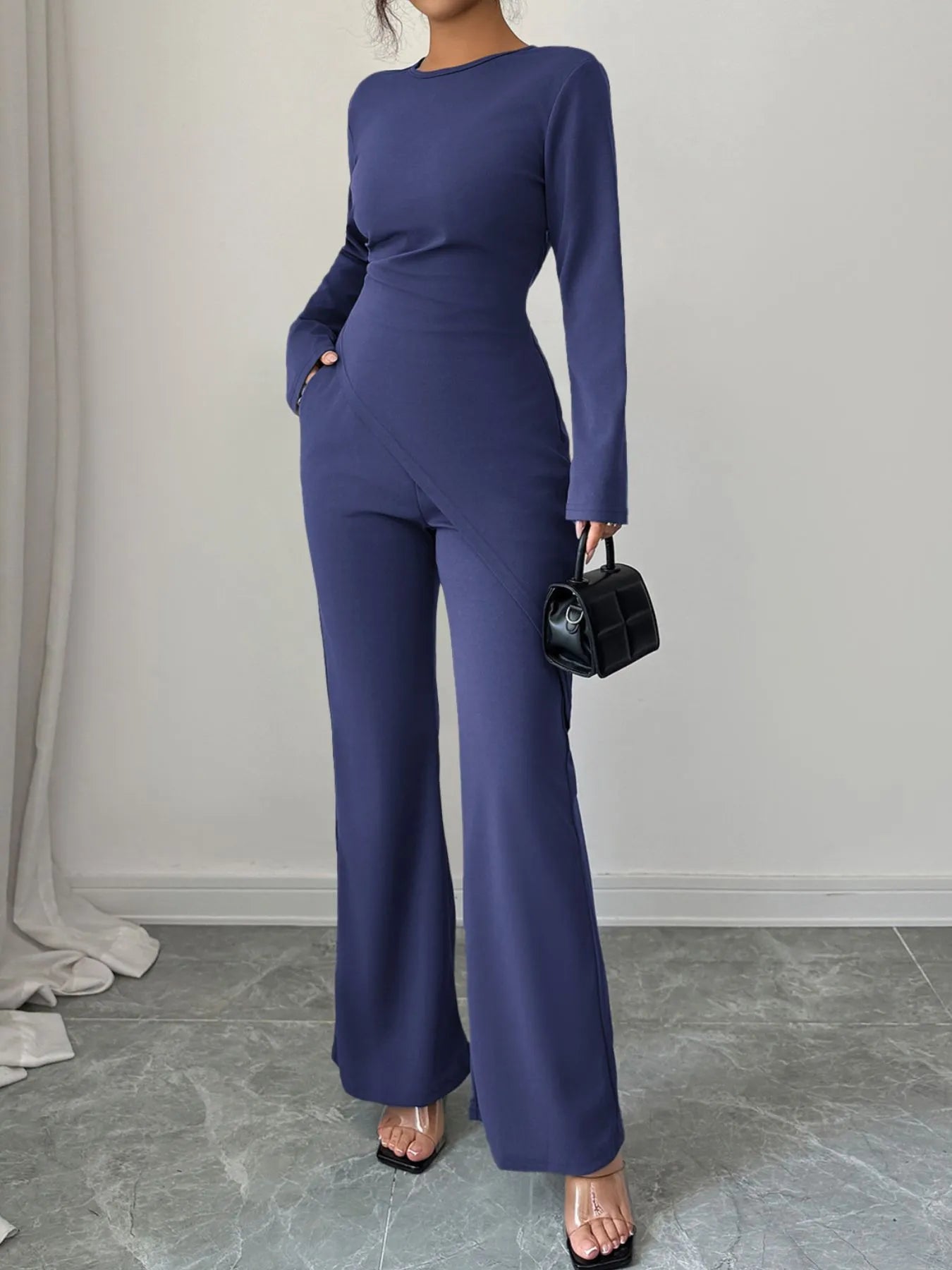 Asymmetric Long Sleeve Top and Pants Set - Flip Flop Dynasty