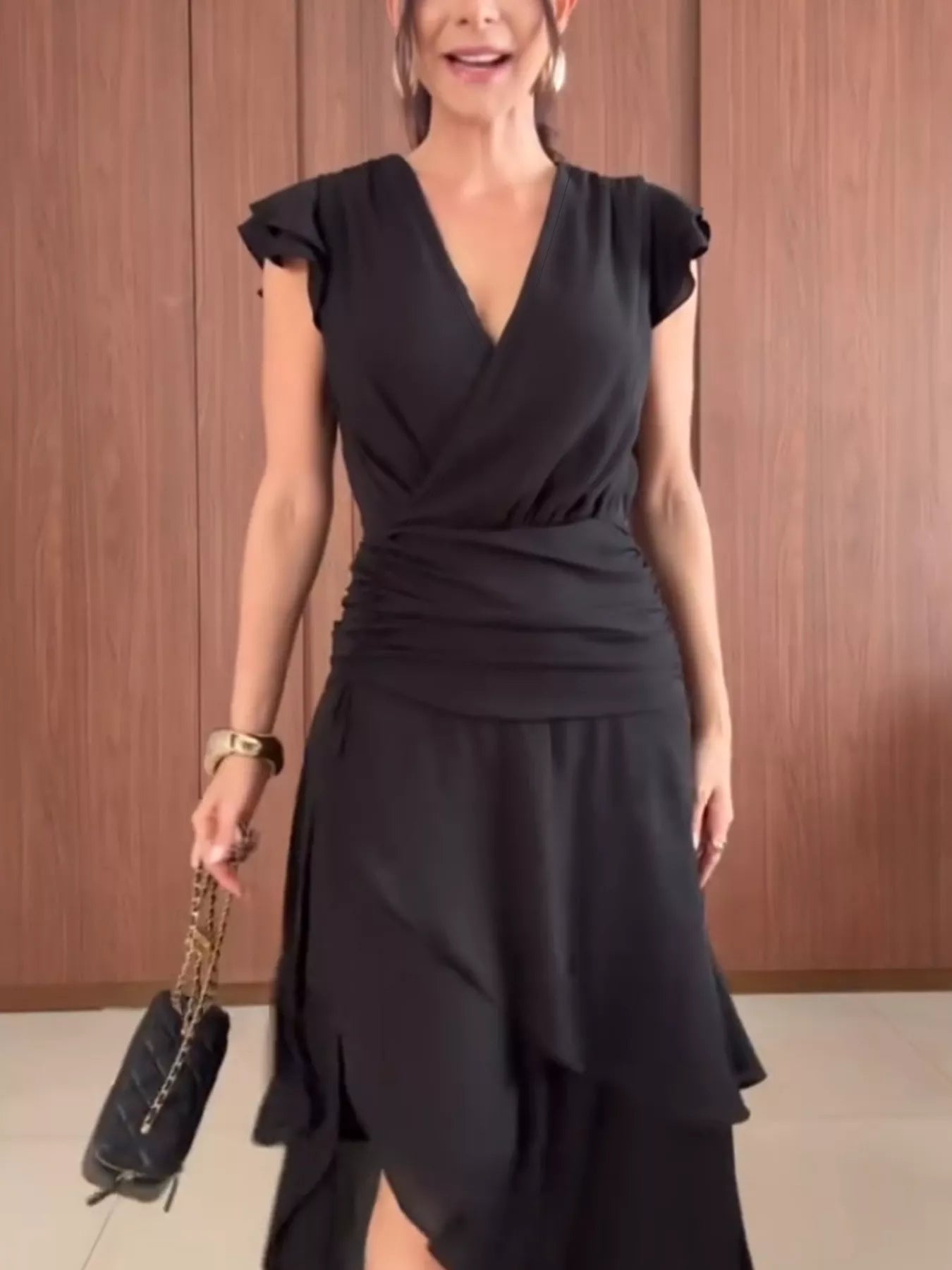 Asymmetrical Ruffled Hem Dress - Flip Flop Dynasty