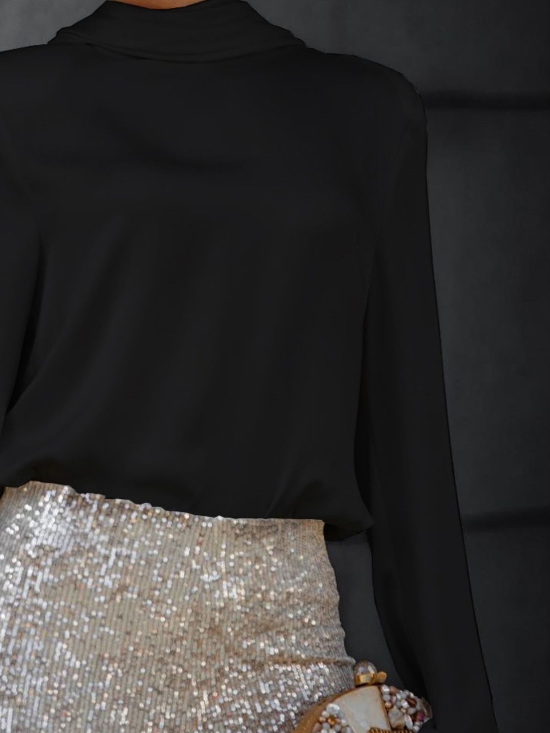 Backless Cowl Neck Long Sleeve Blouse - Flip Flop Dynasty