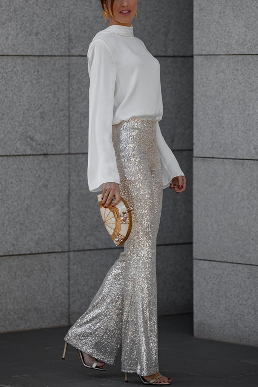 Backless Cowl Neck Long Sleeve Blouse - Flip Flop Dynasty