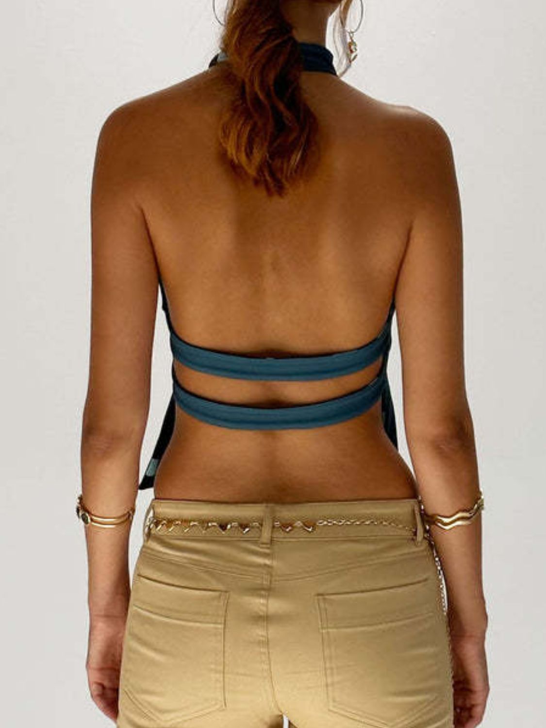 Backless Printed Halter Neck Tank - Flip Flop Dynasty