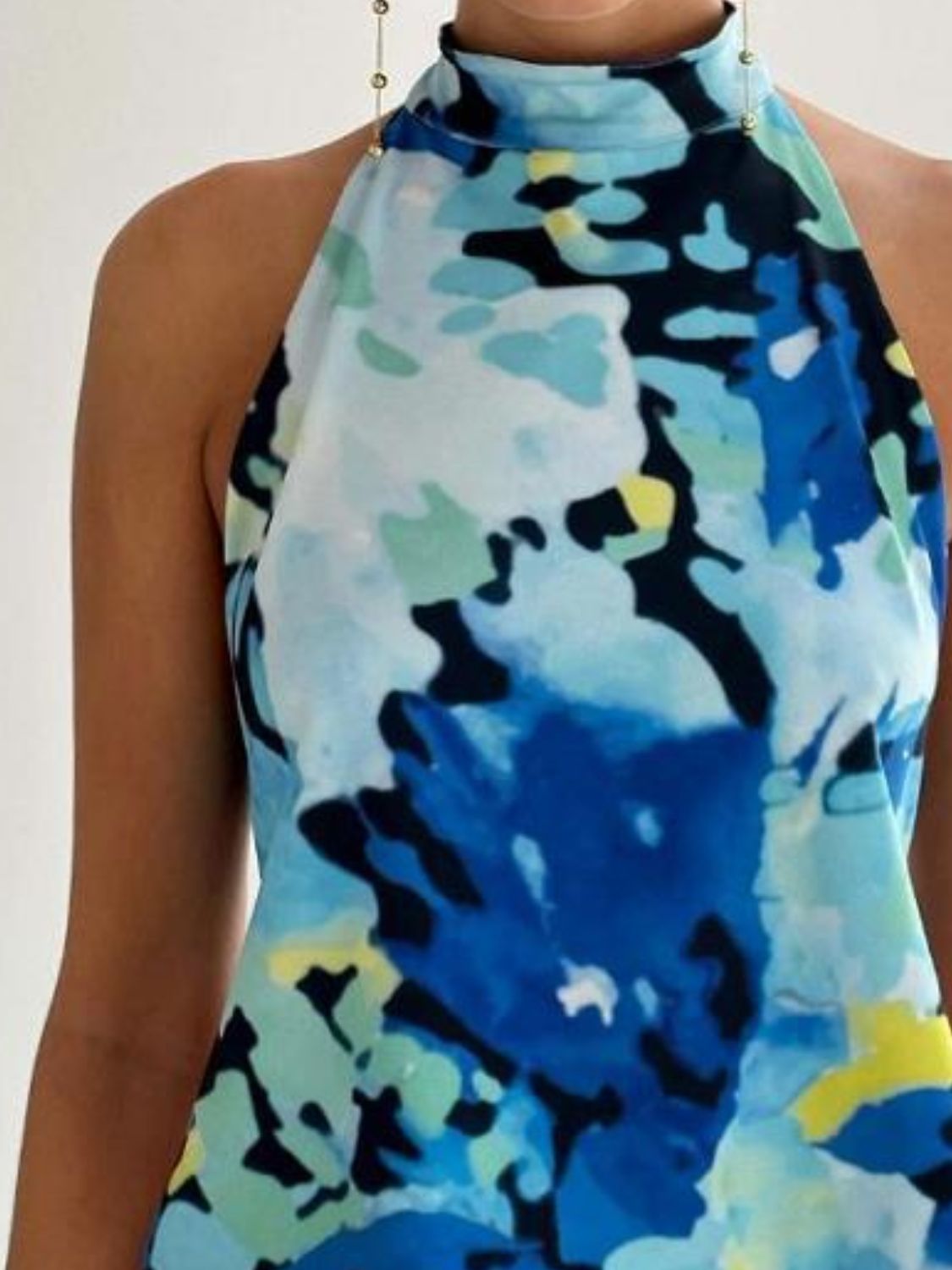 Backless Printed Halter Neck Tank - Flip Flop Dynasty