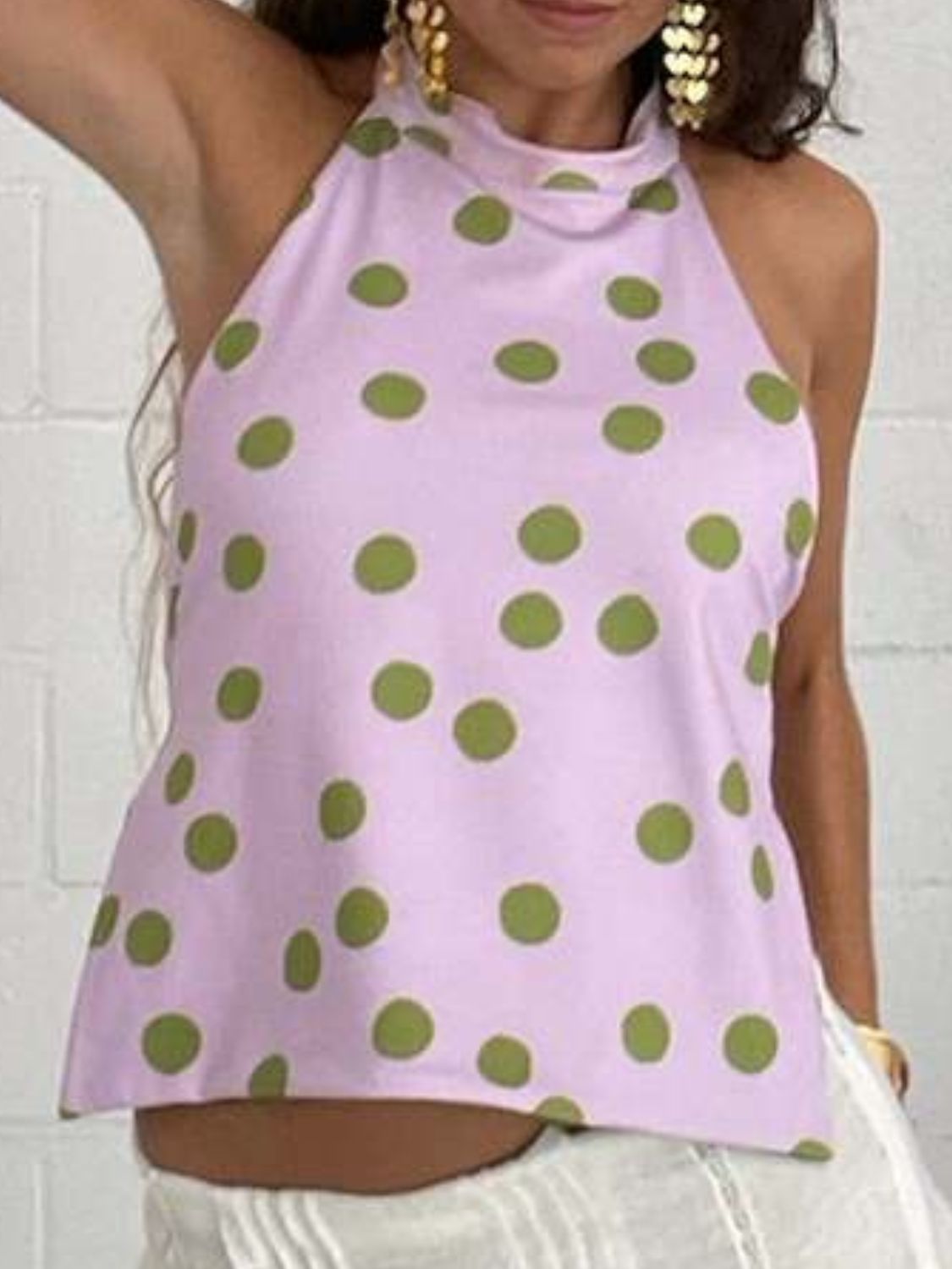 Backless Printed Halter Neck Tank - Flip Flop Dynasty