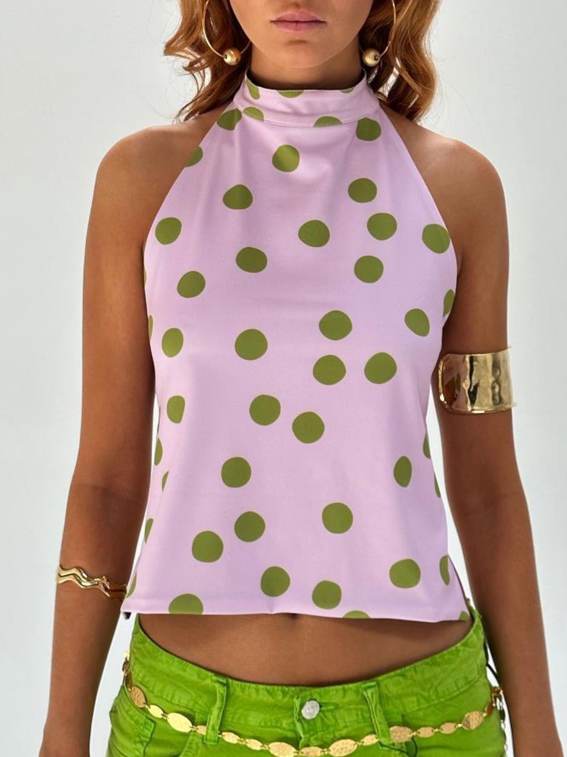 Backless Printed Halter Neck Tank - Flip Flop Dynasty