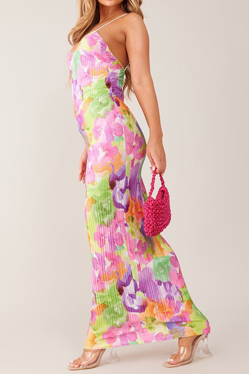 Backless Printed Maxi Cami Dress - Flip Flop Dynasty