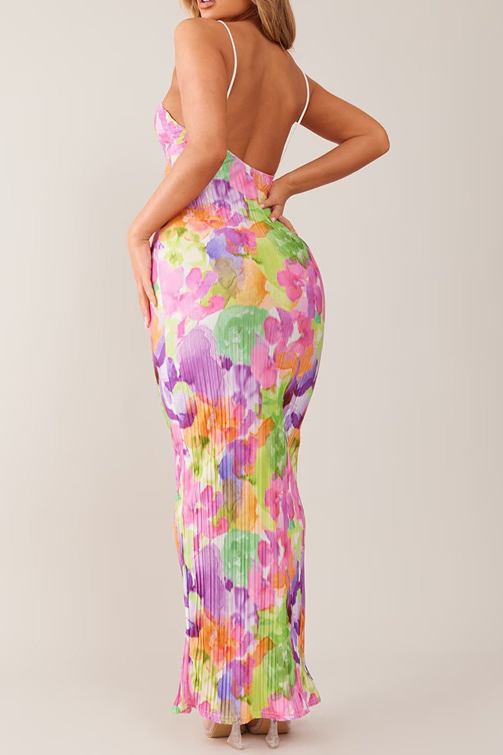 Backless Printed Maxi Cami Dress - Flip Flop Dynasty
