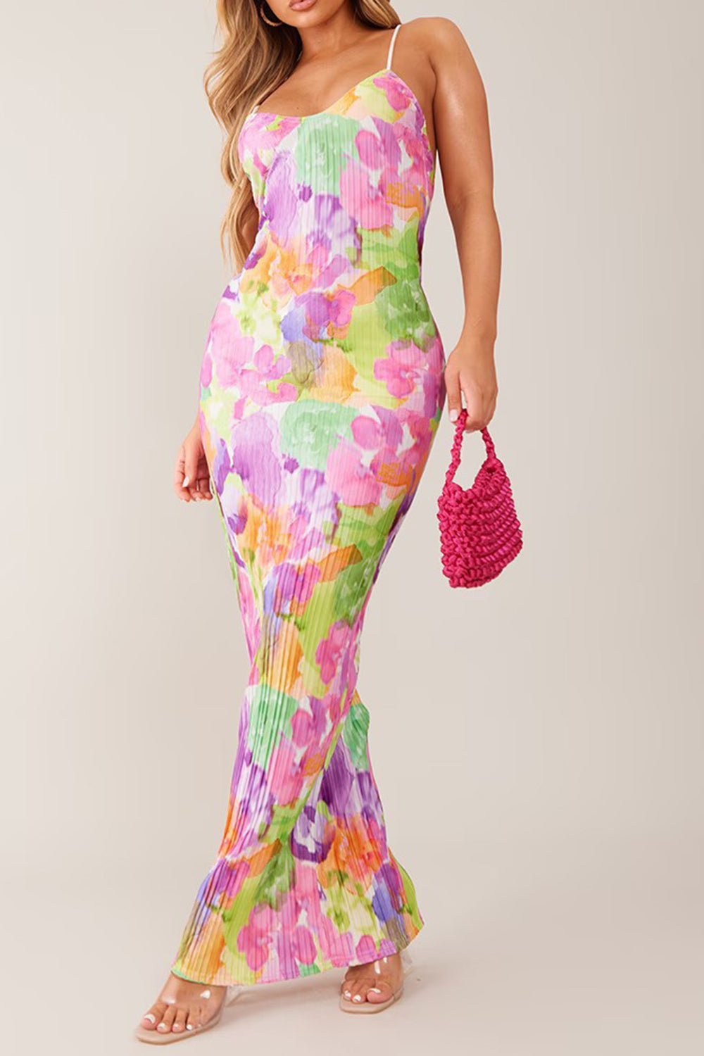 Backless Printed Maxi Cami Dress - Flip Flop Dynasty