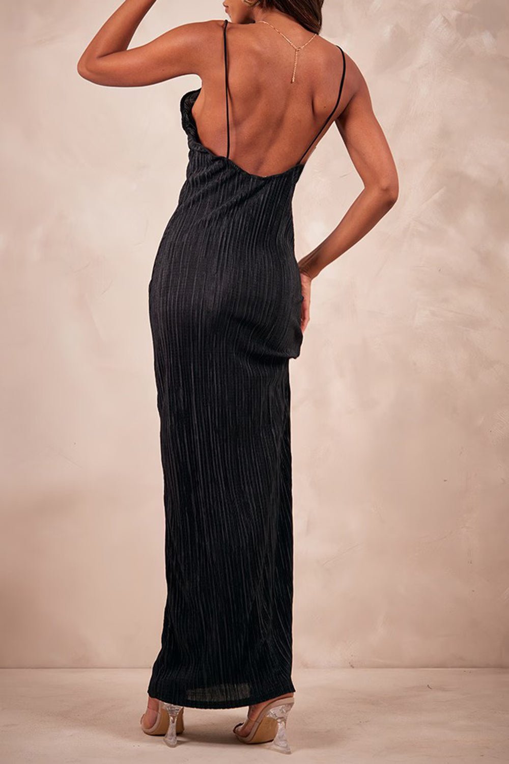 Backless Printed Maxi Cami Dress - Flip Flop Dynasty