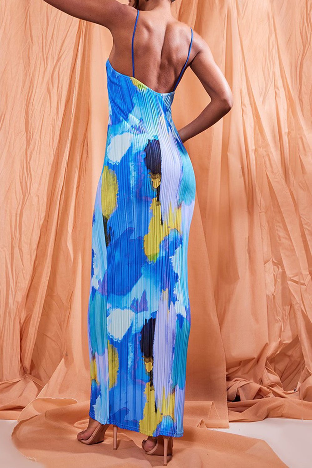 Backless Printed Maxi Cami Dress - Flip Flop Dynasty