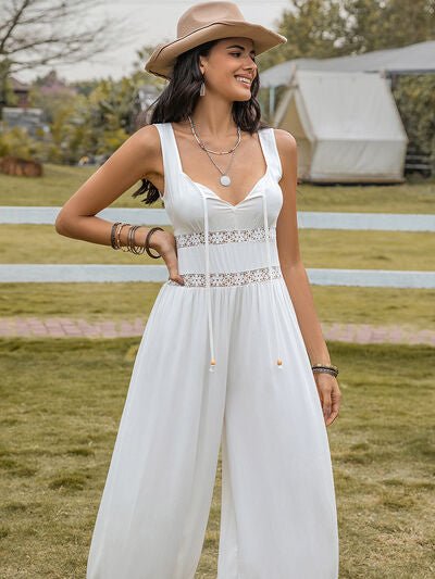 Backless Wide Strap Wide Leg Jumpsuit - Flip Flop Dynasty