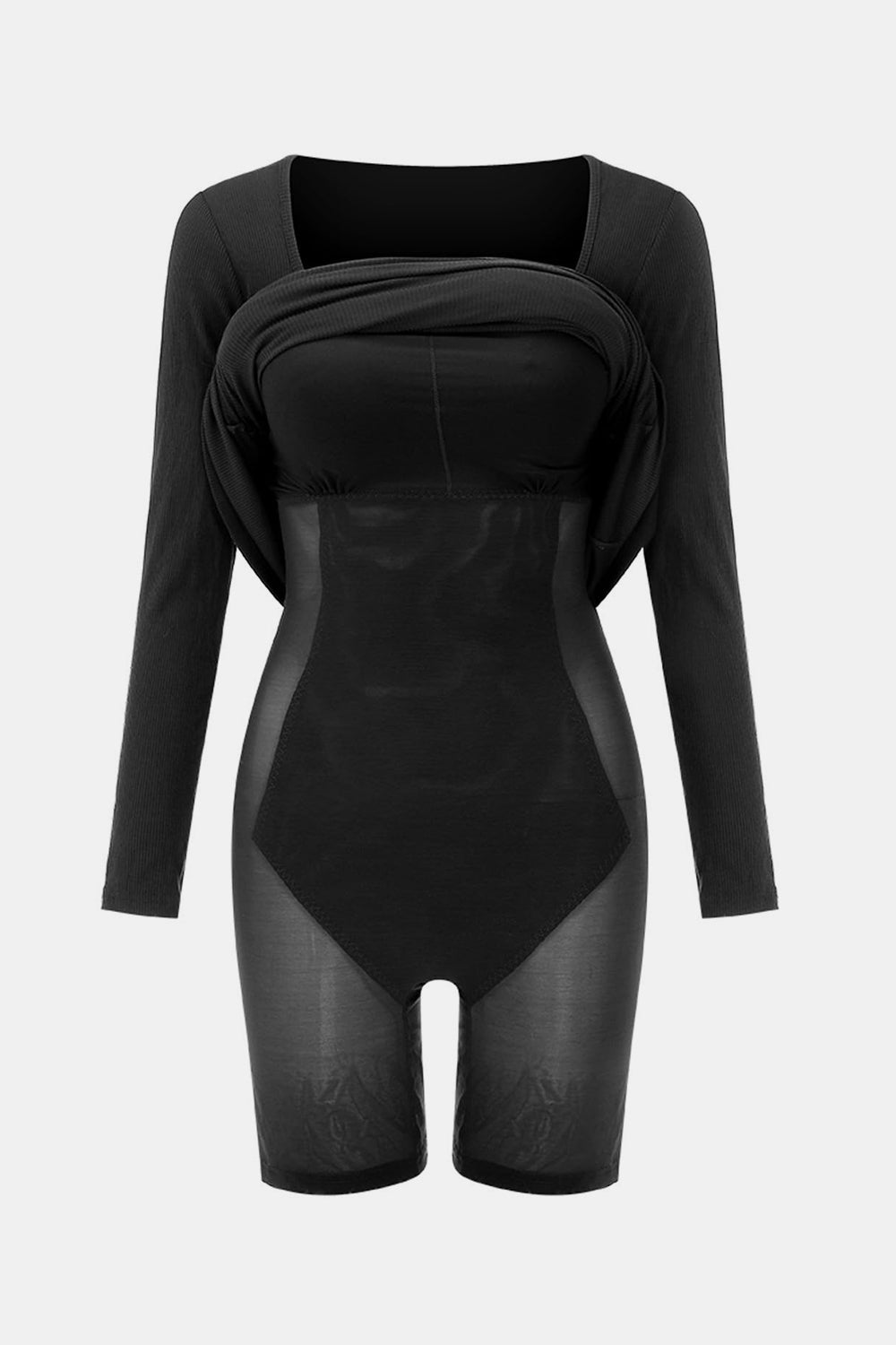 Basic Bae Built - In Shapewear Square Neck Long Sleeve Maxi Dress - Flip Flop Dynasty
