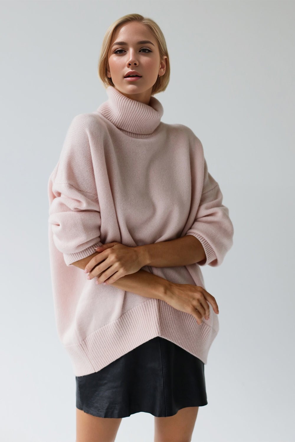 Basic Bae Turtleneck Dropped Shoulder Long Sleeve Sweater - Flip Flop Dynasty
