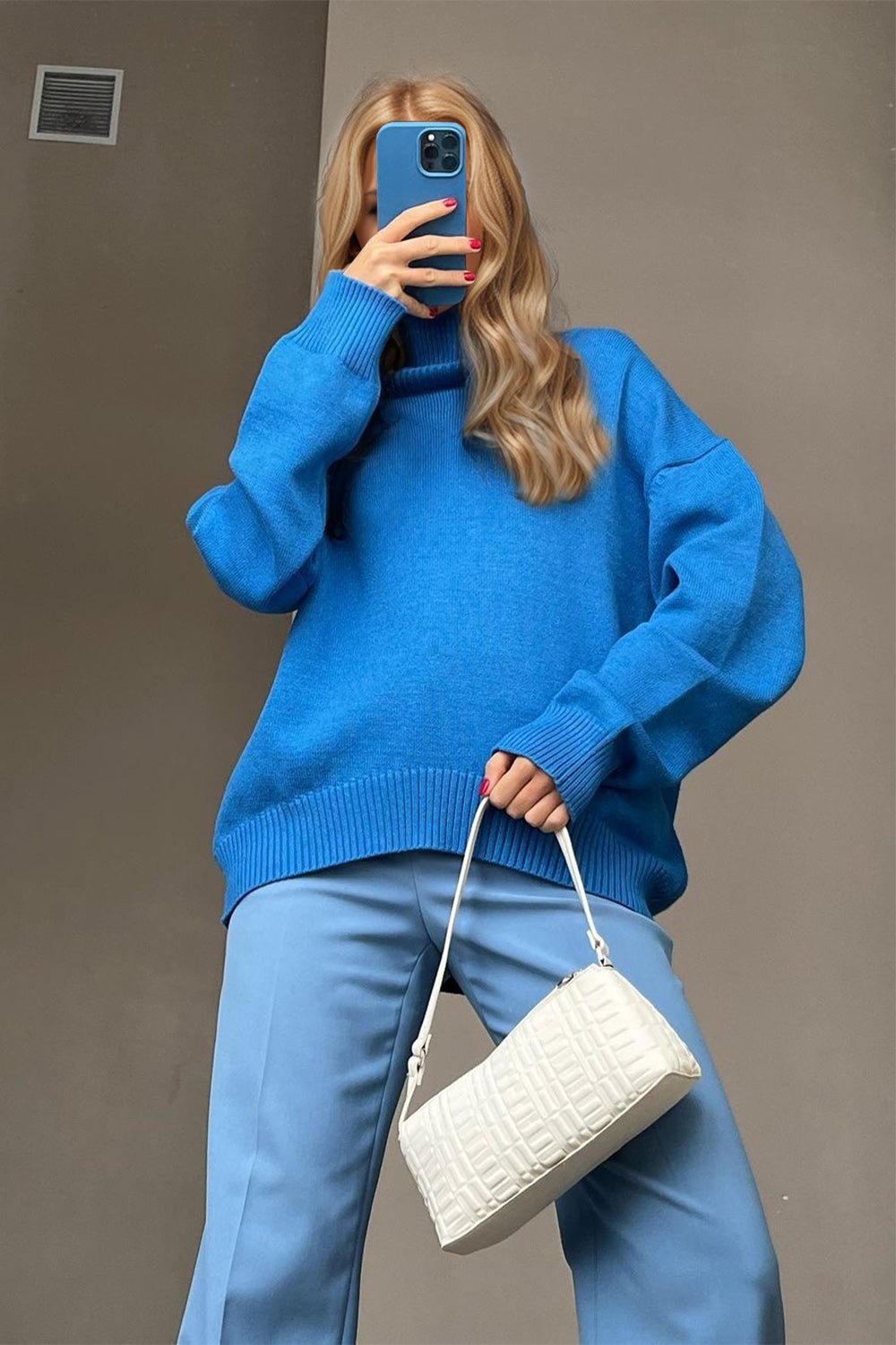 Basic Bae Turtleneck Dropped Shoulder Long Sleeve Sweater - Flip Flop Dynasty