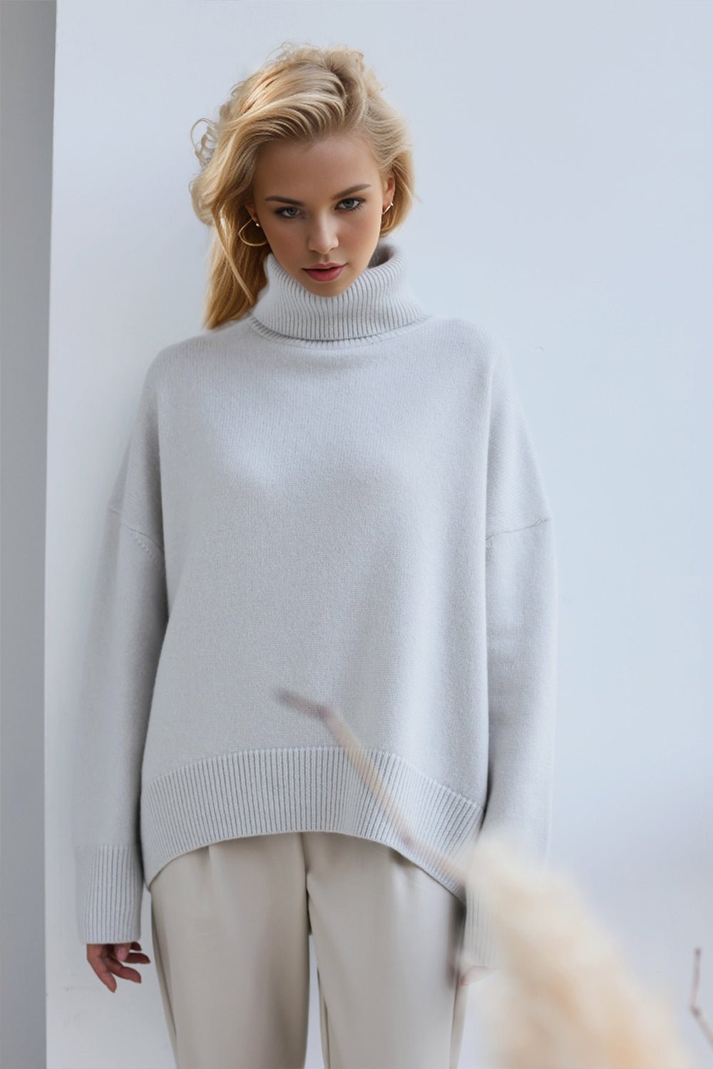 Basic Bae Turtleneck Dropped Shoulder Long Sleeve Sweater - Flip Flop Dynasty