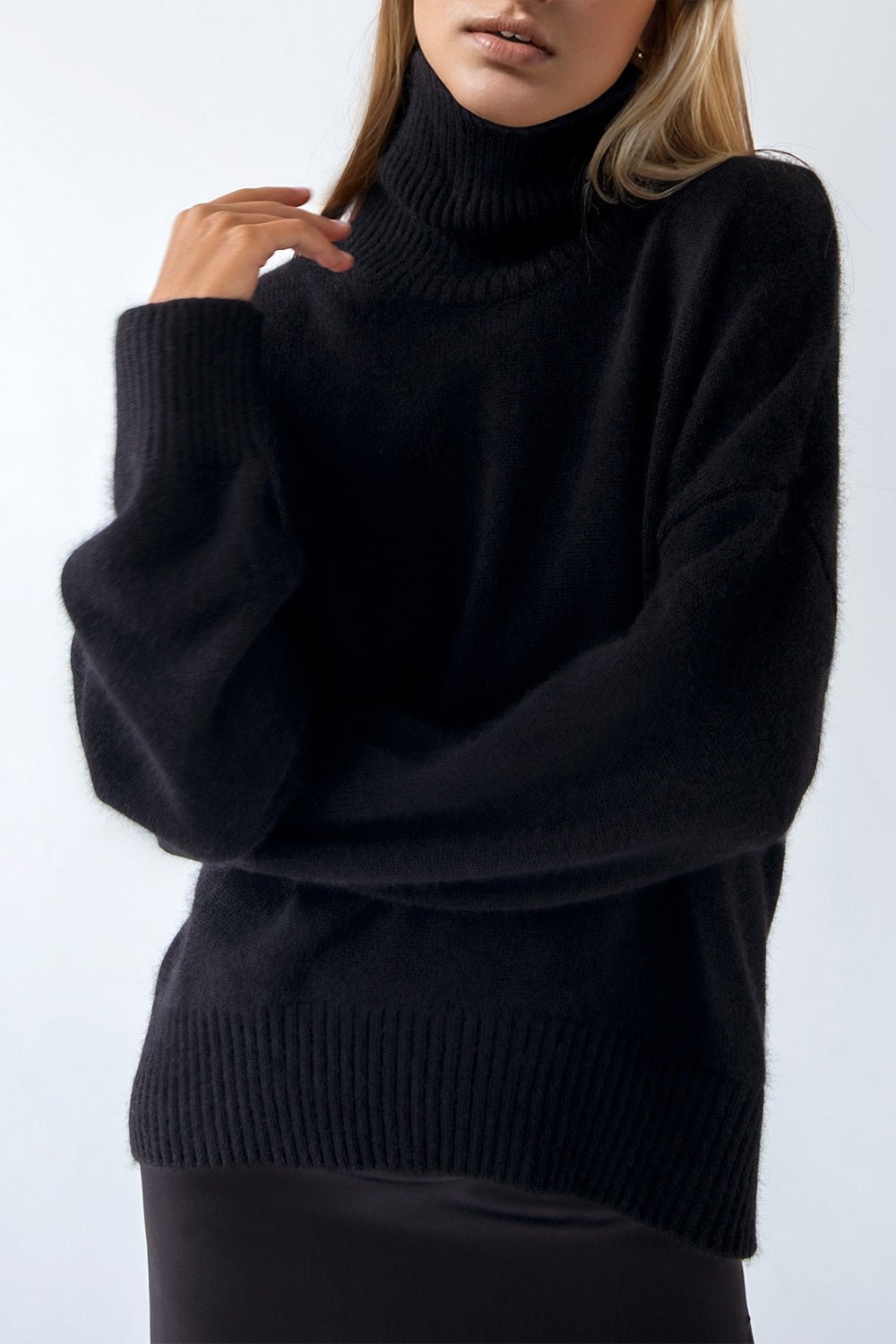 Basic Bae Turtleneck Dropped Shoulder Long Sleeve Sweater - Flip Flop Dynasty