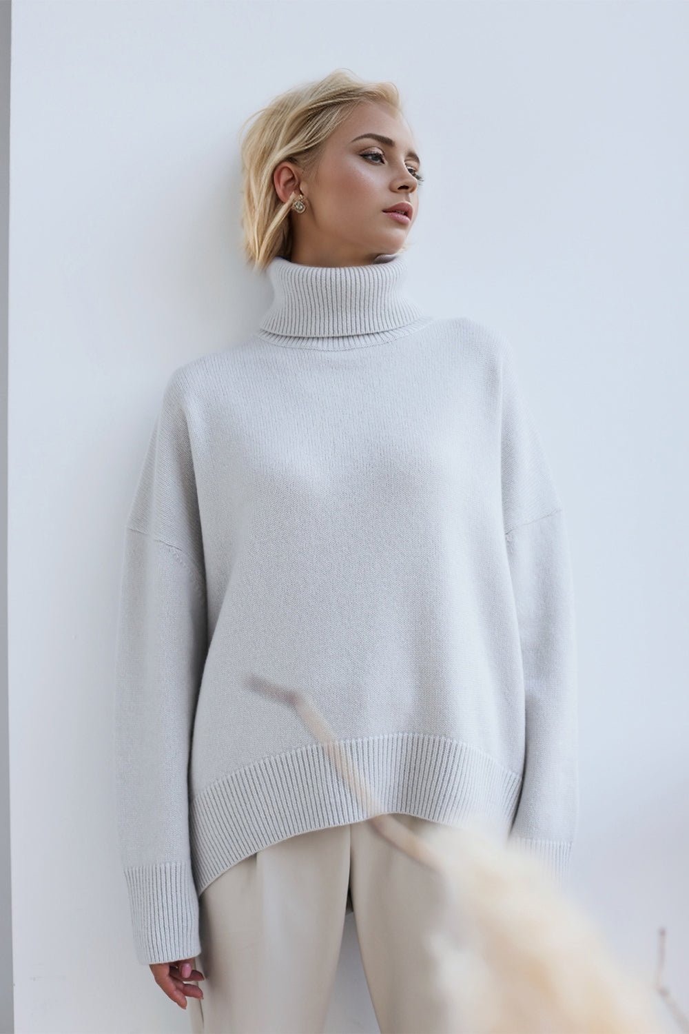 Basic Bae Turtleneck Dropped Shoulder Long Sleeve Sweater - Flip Flop Dynasty