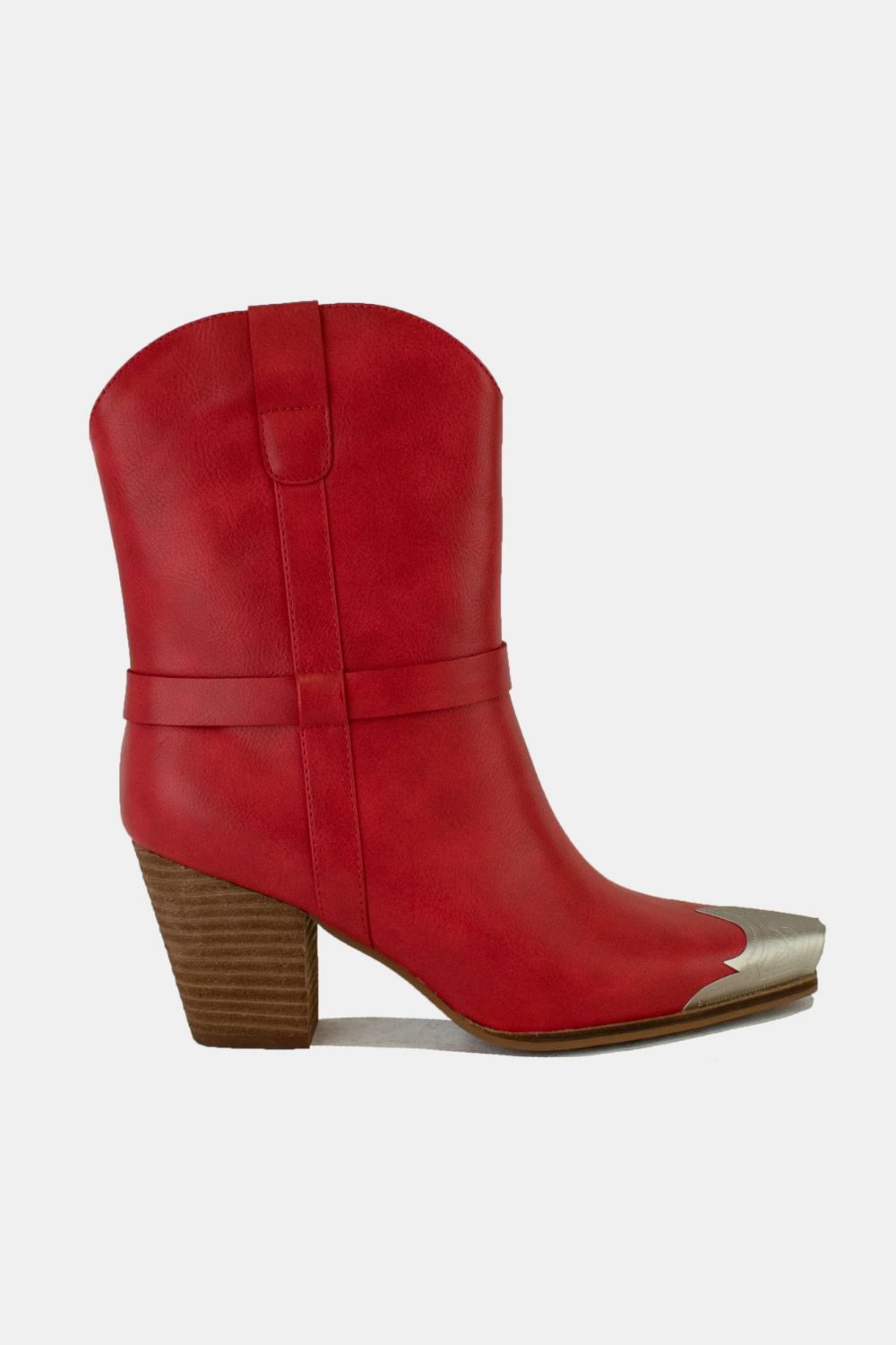Beast Fashion Faux Leather Metal Toe Ankle Boots - Flip Flop Dynasty