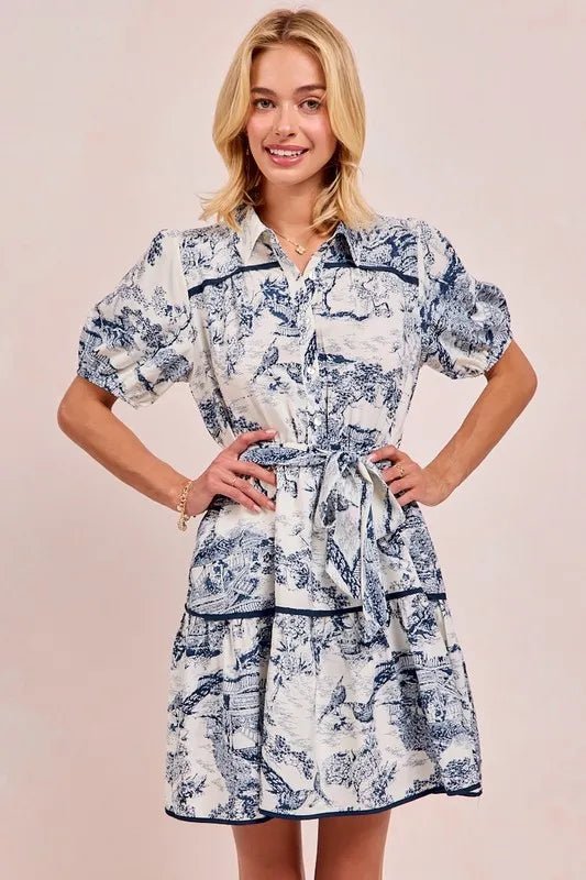 BiBi Woven Printed Tiered Dress - Flip Flop Dynasty
