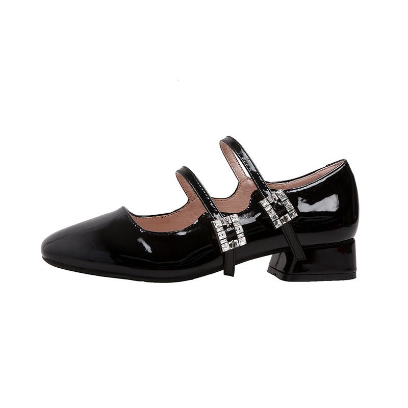 Block Heel Buckle Mary Jane Shoes - Flip Flop Dynasty
