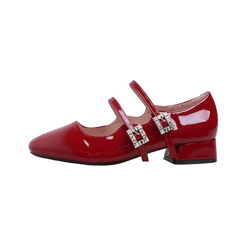 Block Heel Buckle Mary Jane Shoes - Flip Flop Dynasty