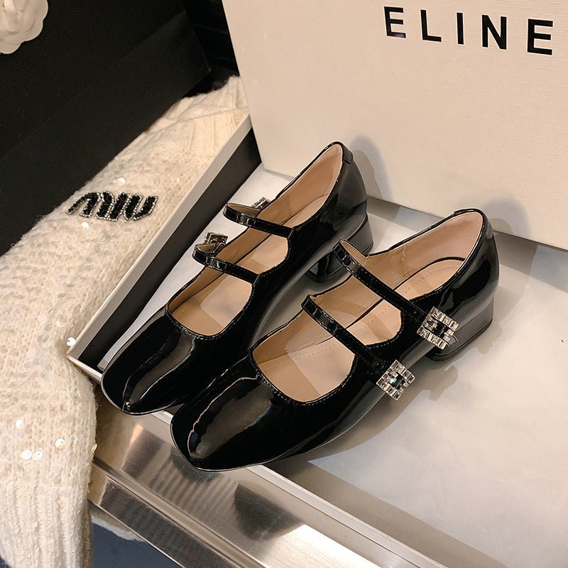 Block Heel Buckle Mary Jane Shoes - Flip Flop Dynasty