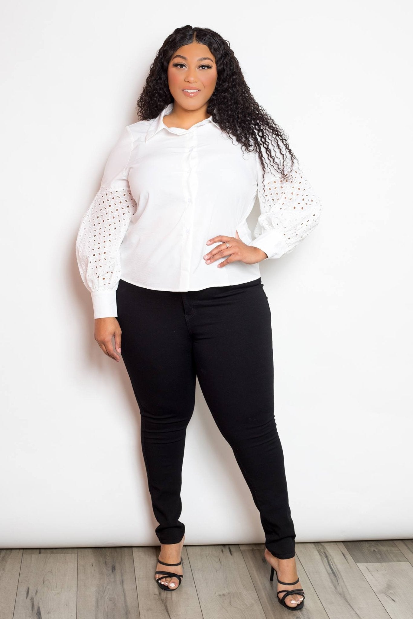 Blouse With Punched Sleeves - Flip Flop Dynasty