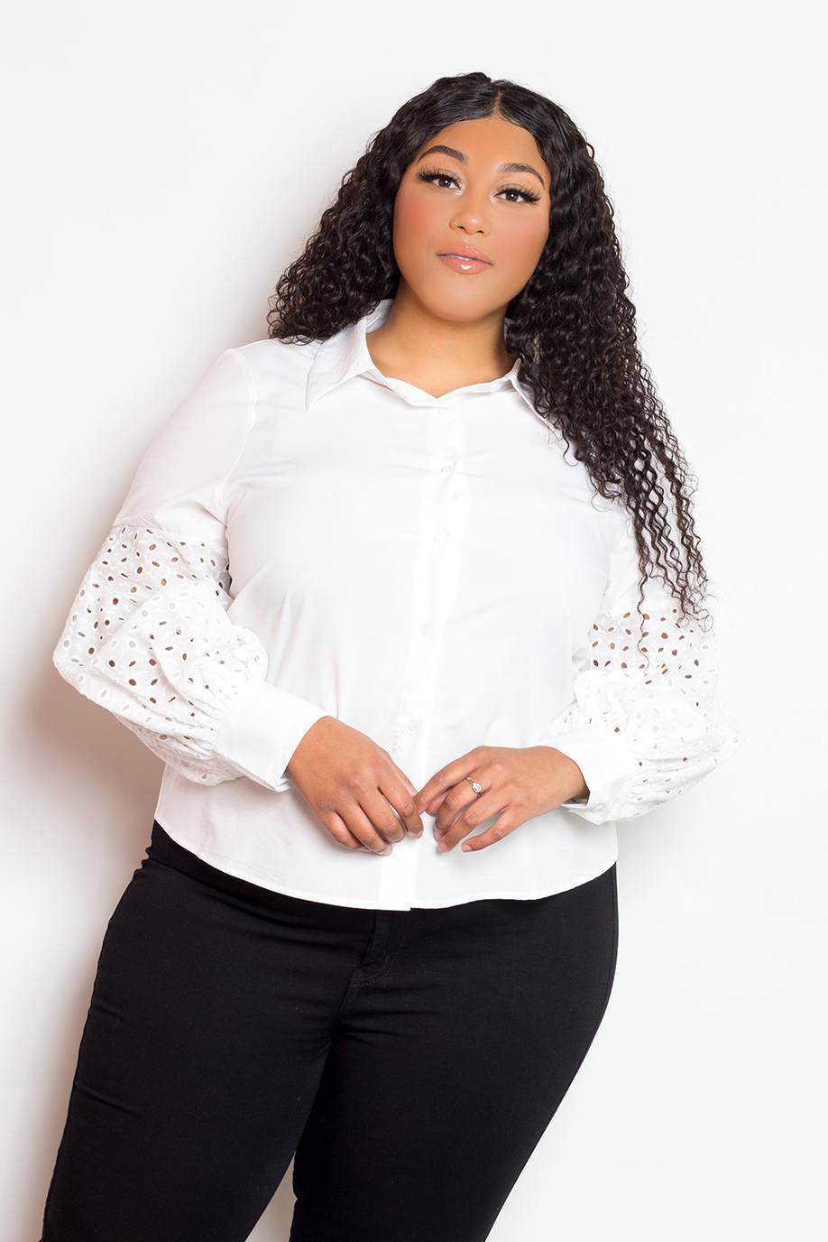 Blouse With Punched Sleeves - Flip Flop Dynasty