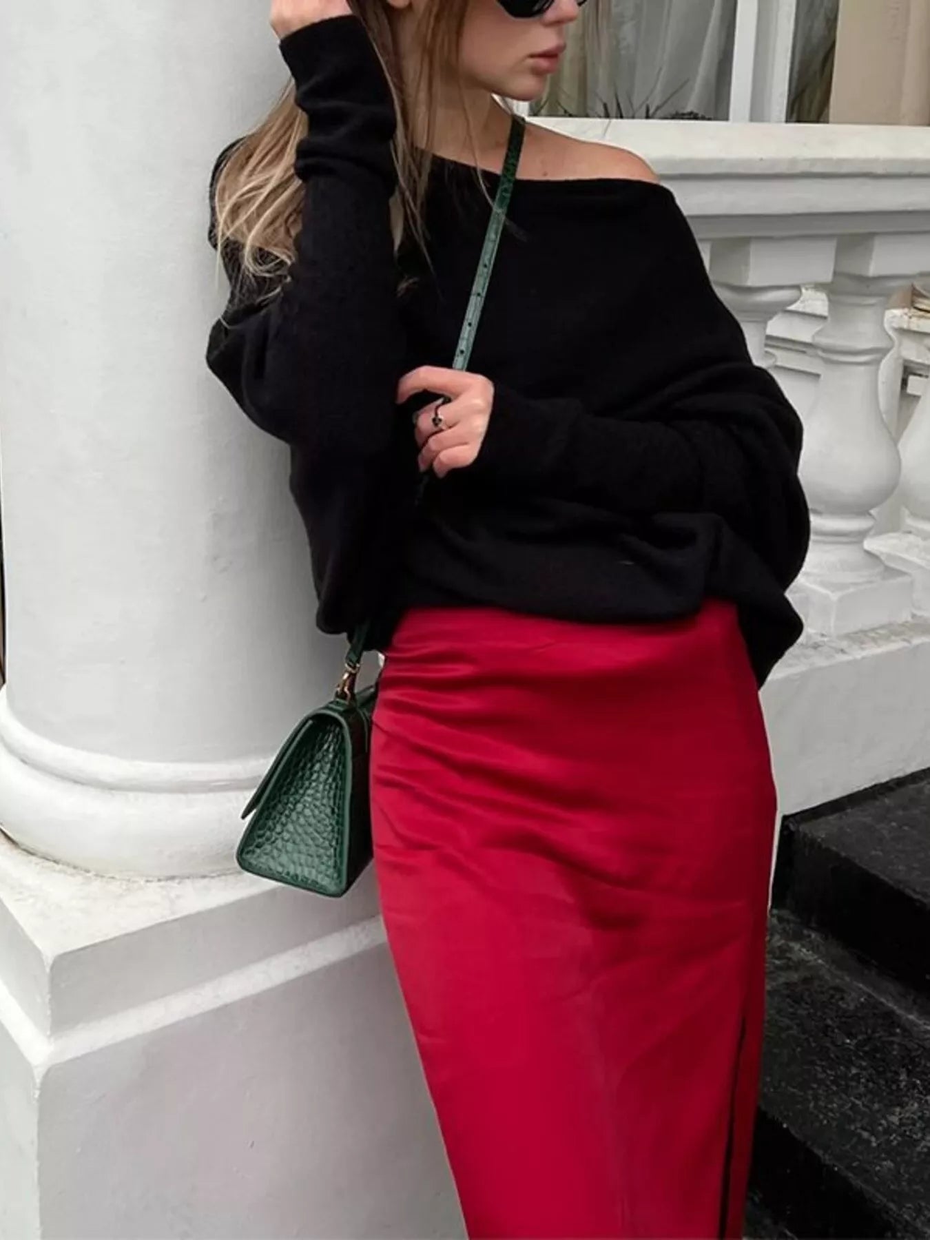 Boat Neck Long Sleeve Sweater - Flip Flop Dynasty