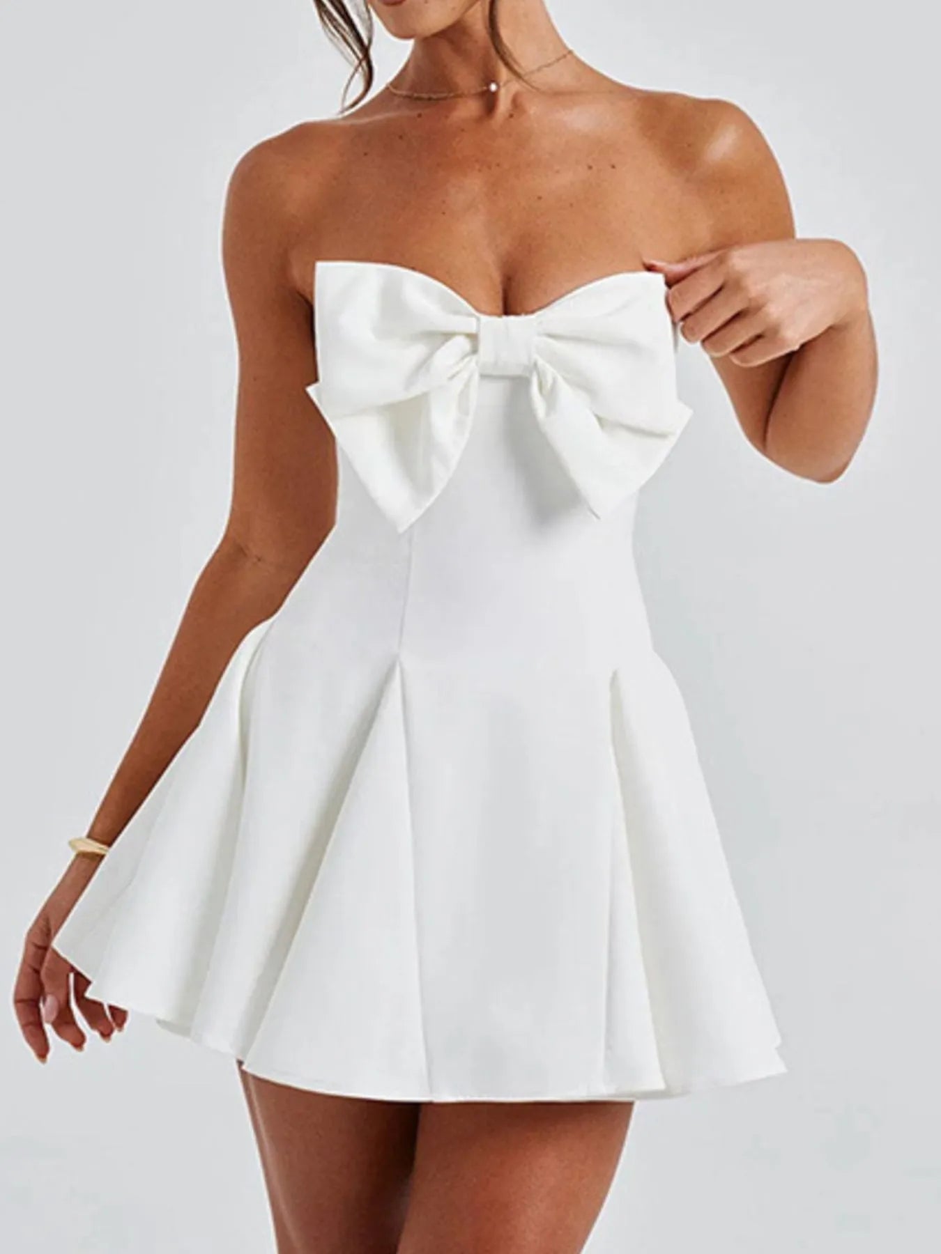 Bow Tube A - Line Mini Dress - Flip Flop Dynasty